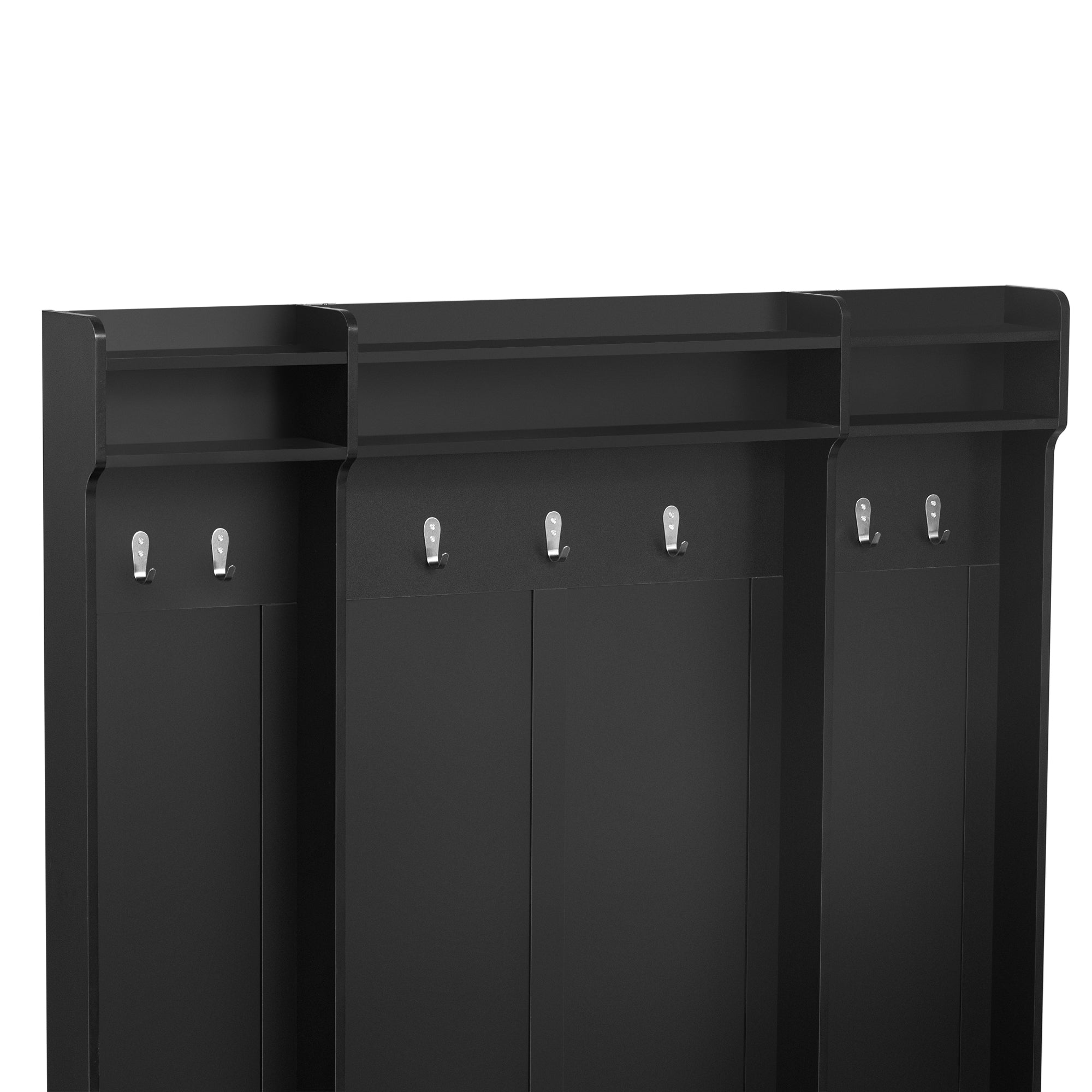 Homy Casa TITAN 59" Modern Wood 5-in-1 Hall Tree Bench with Coat Rack, Drawers and Shelves