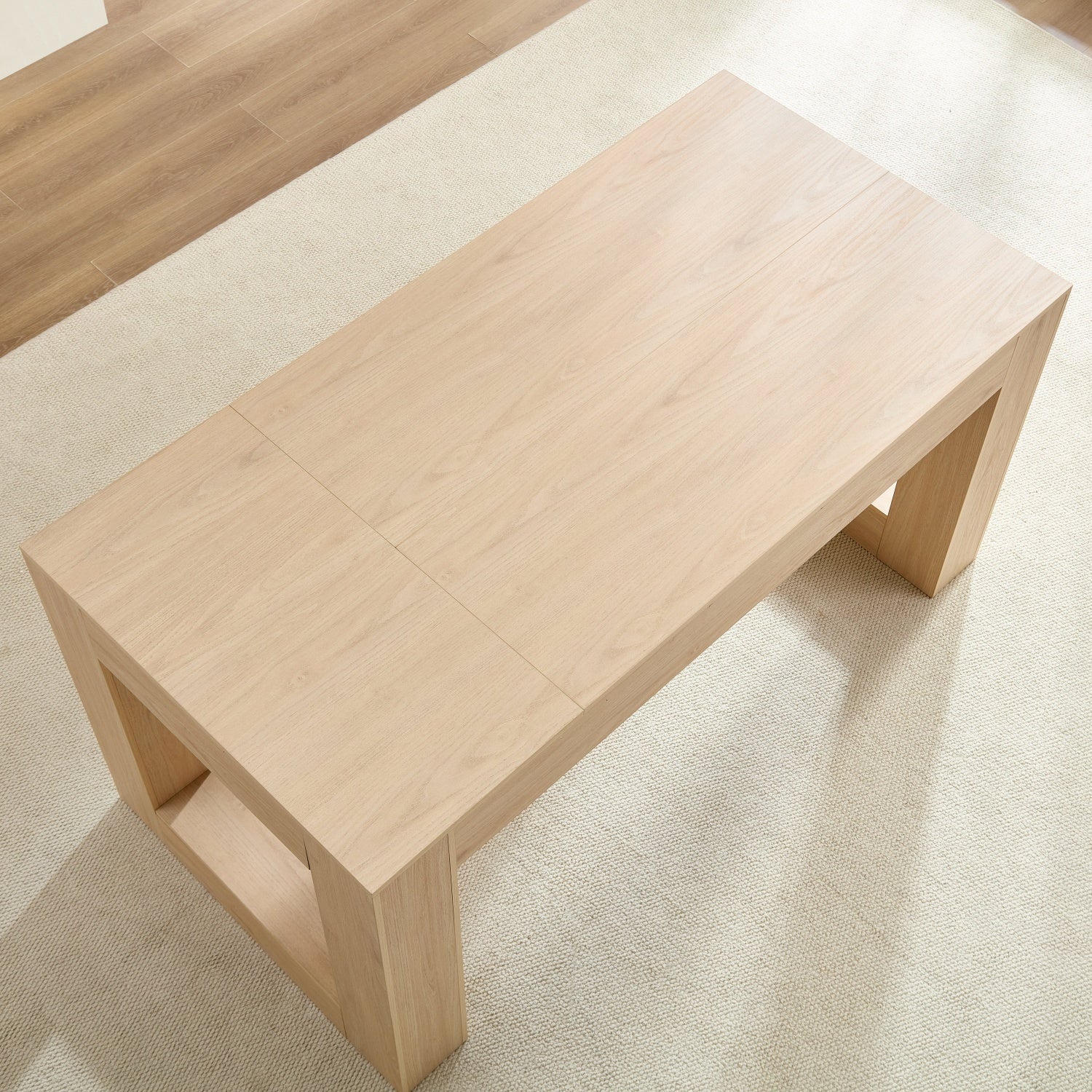 Homy Casa Rowan 63" Farmhouse Solid Wood Rectangular Dining Table