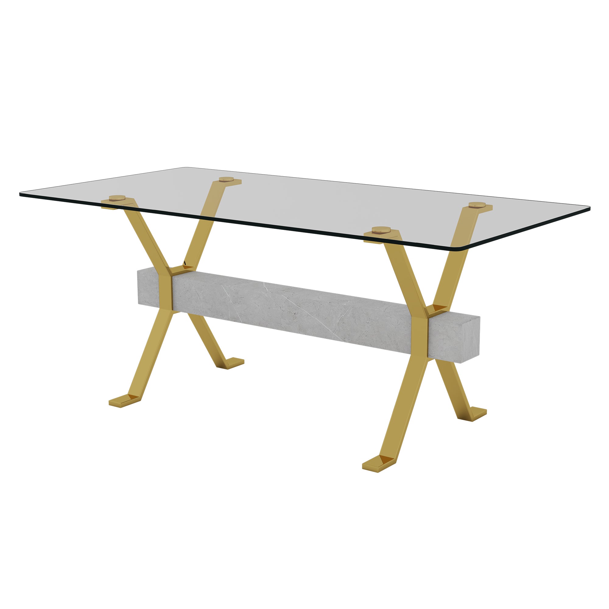 Nile 71inch Tempered Glass Dining Table