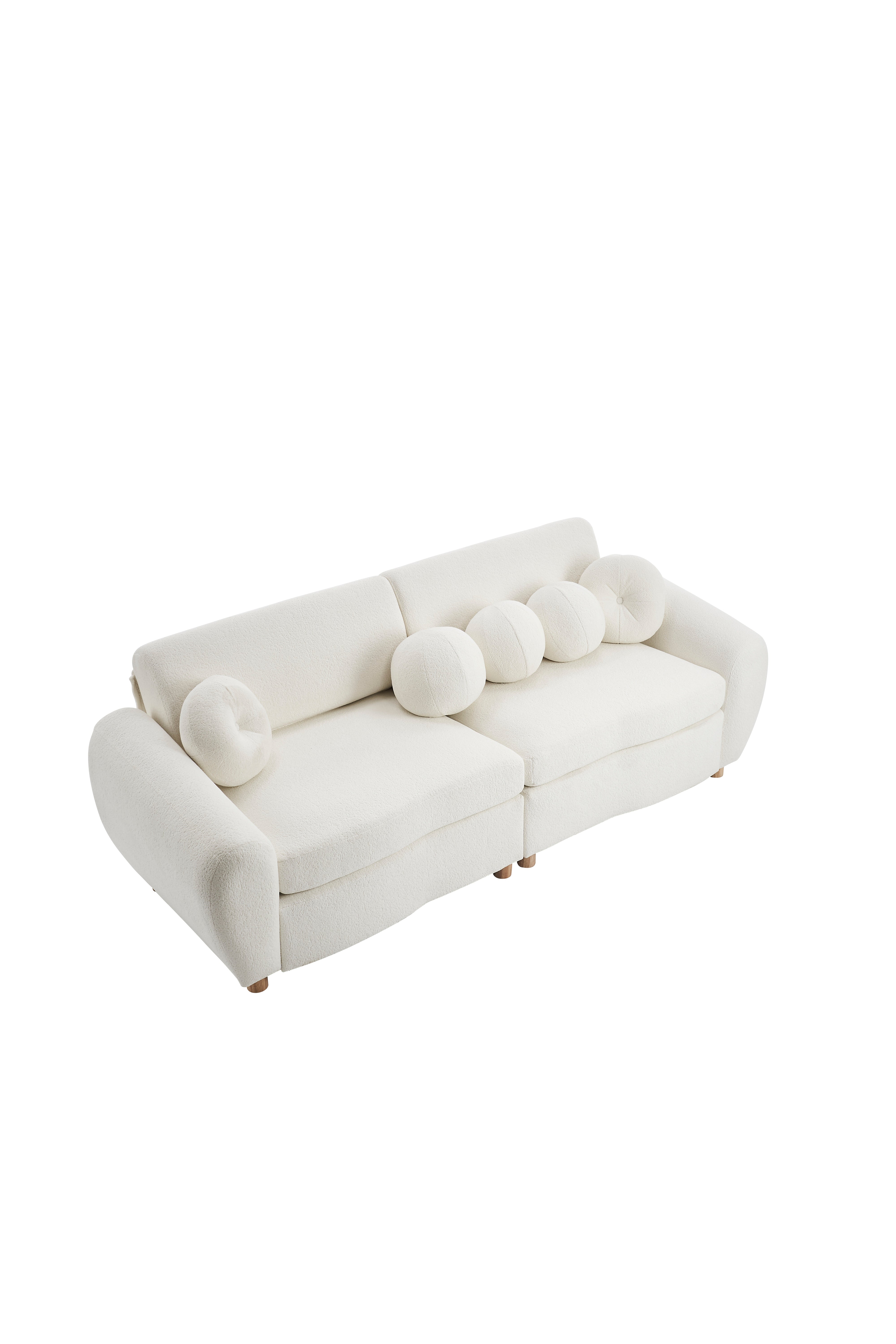 Raleigh 84inch Chenille Upholstered Sofa Couch with 4 Pillows