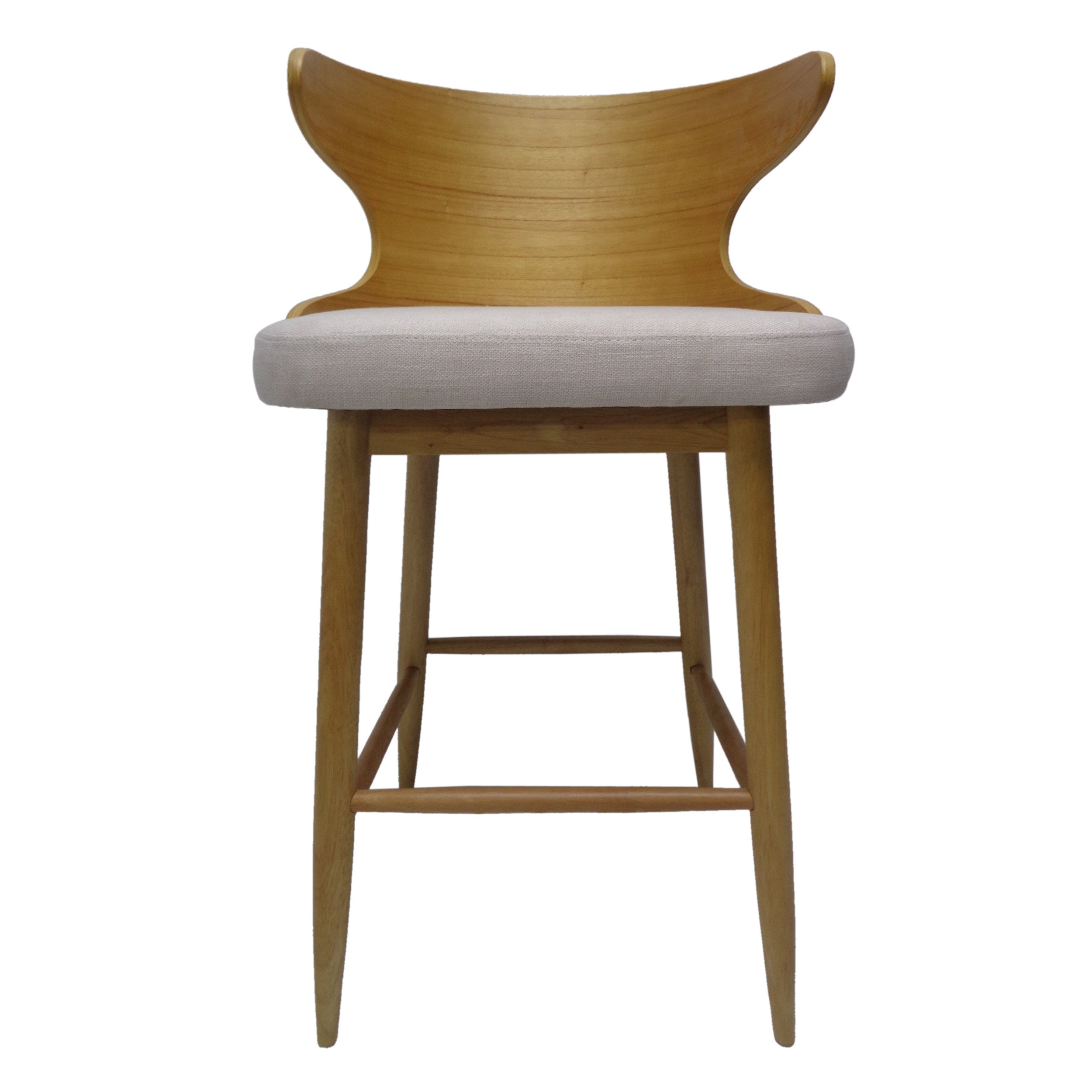 Homy Casa Chianti Mid-Century Modern Soild Wood Barstool Set of 2