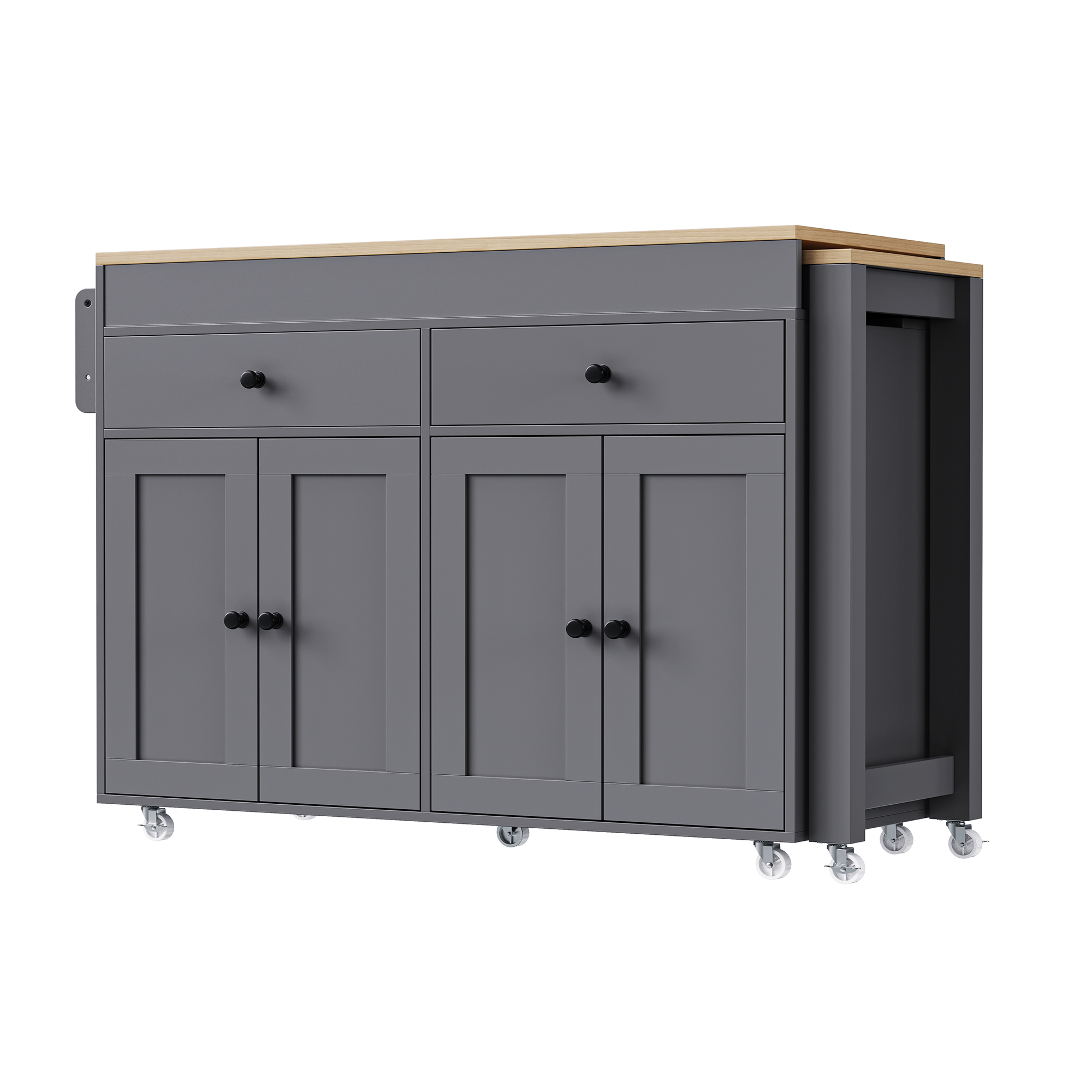 Mekong 74" Kitchen Island with Extendable Dining Table
