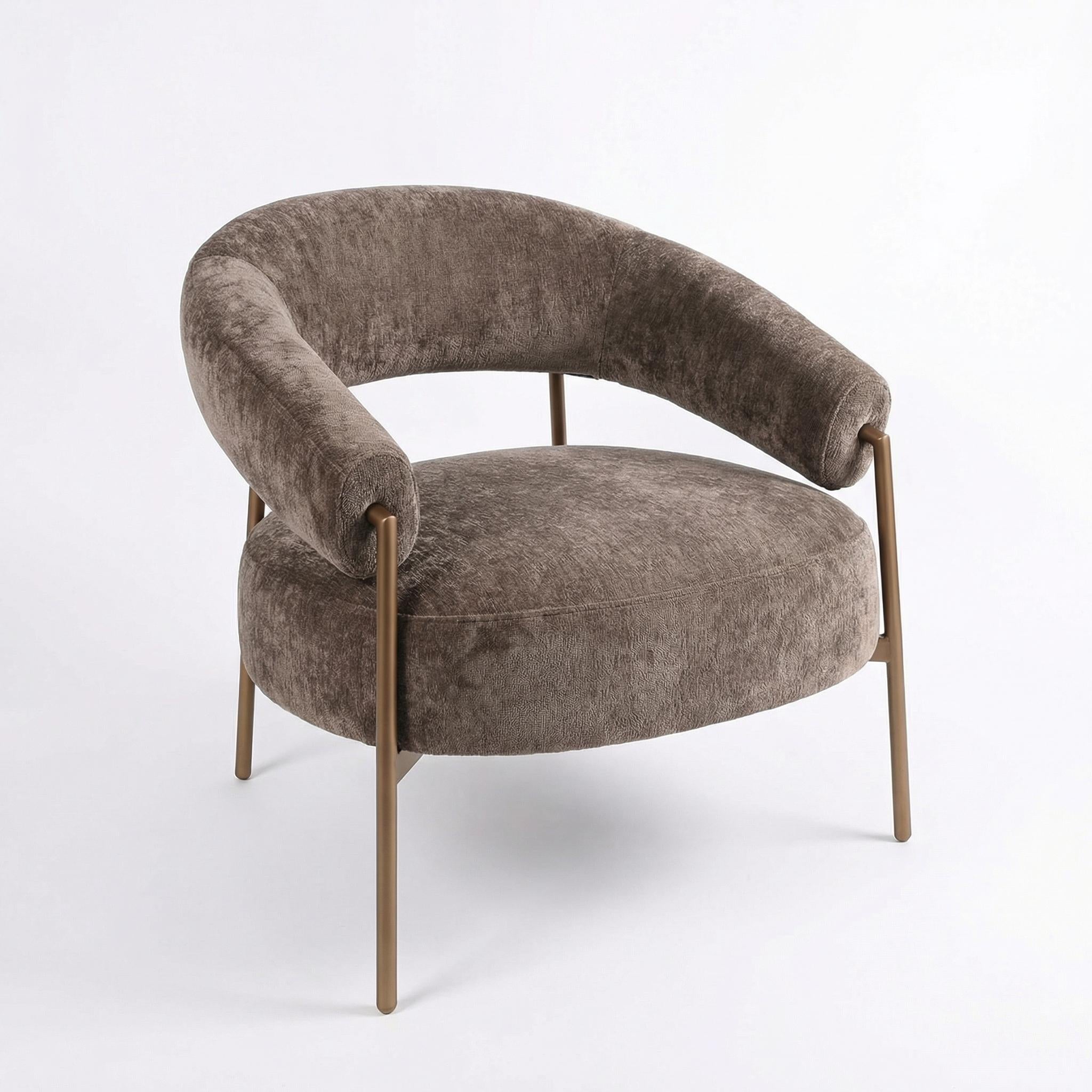 Mino Modern Fabric Accent Chair Single Seat Brown