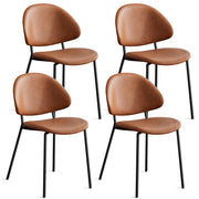 Hudson Mid-Century PU Leather Upholstered Dining Chairs Set of 4