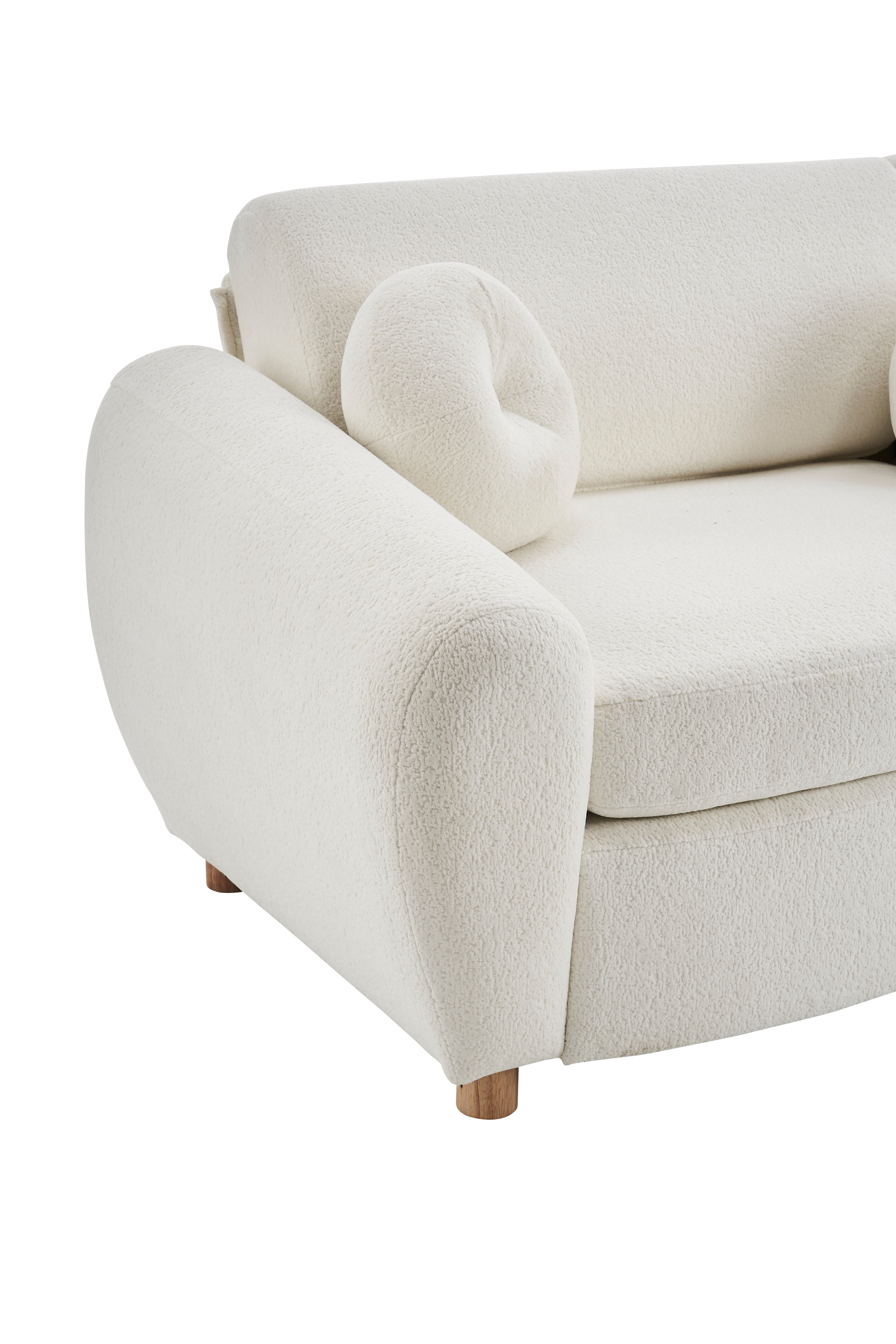 Raleigh 84inch Chenille Upholstered Sofa Couch with 4 Pillows