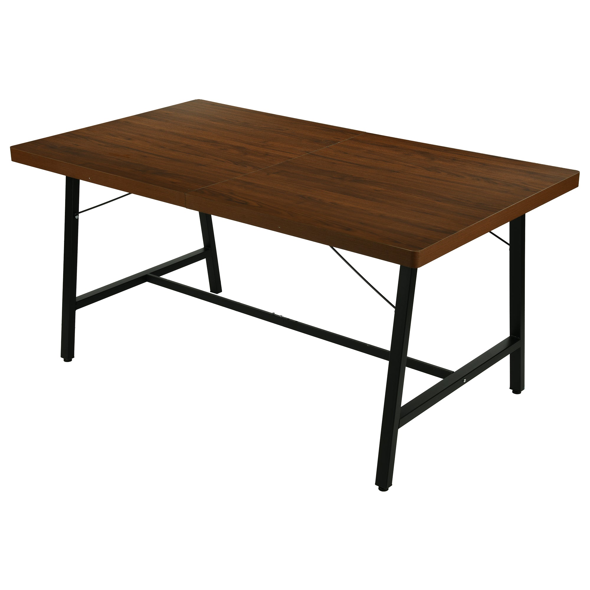 FORS Industrial MDF Dining Table 63" x 35" Modern Crimson