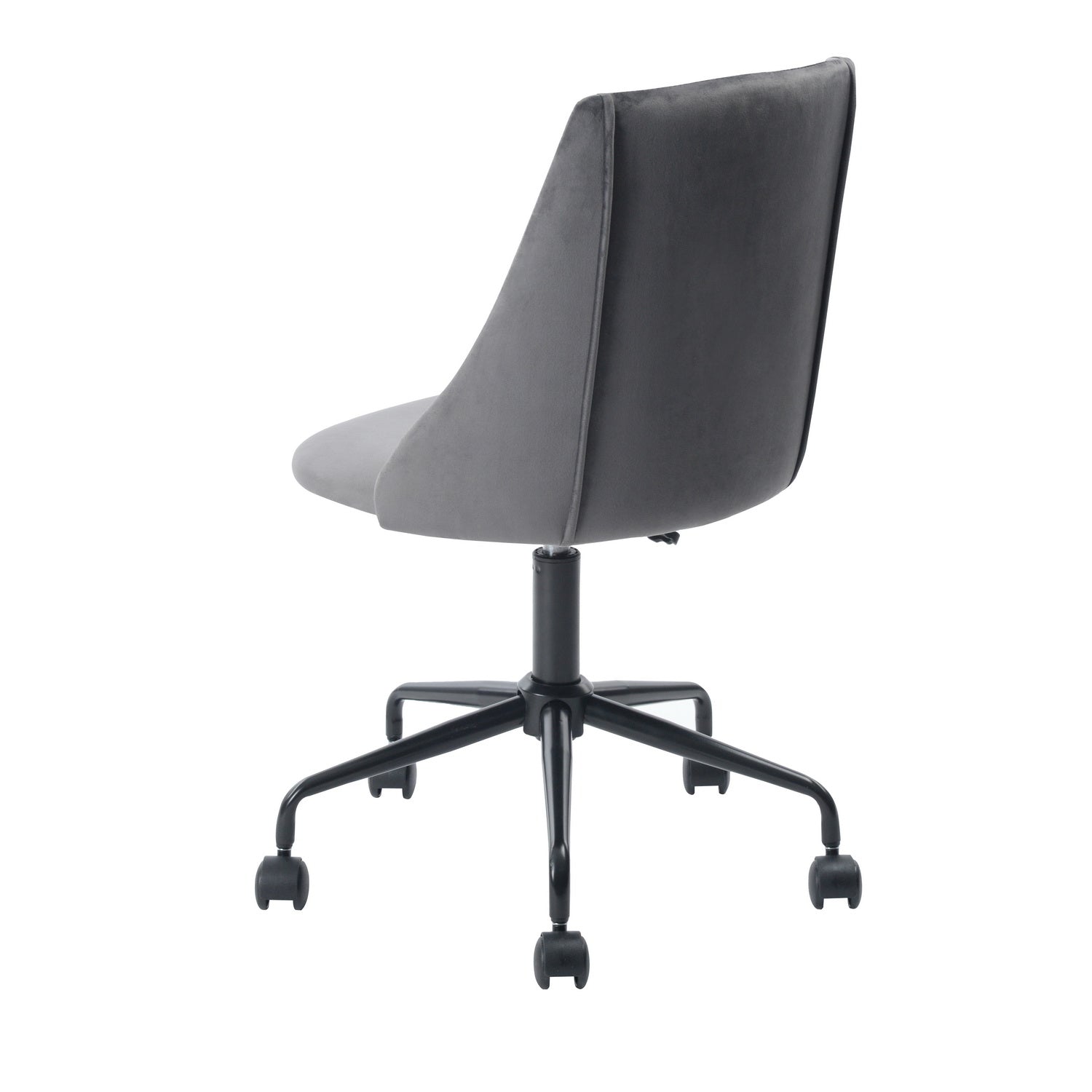 Homy Casa CIAN GREY Velvet Office Chair with Adjustable Gas Lift and Steel Frame, Open Box