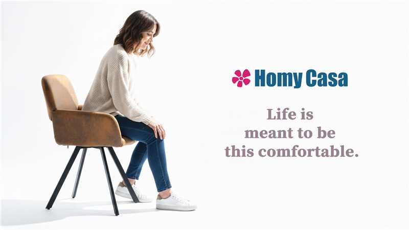 Homy Casa California Set of 2 Swivel Fabric Dining Chairs, Brown