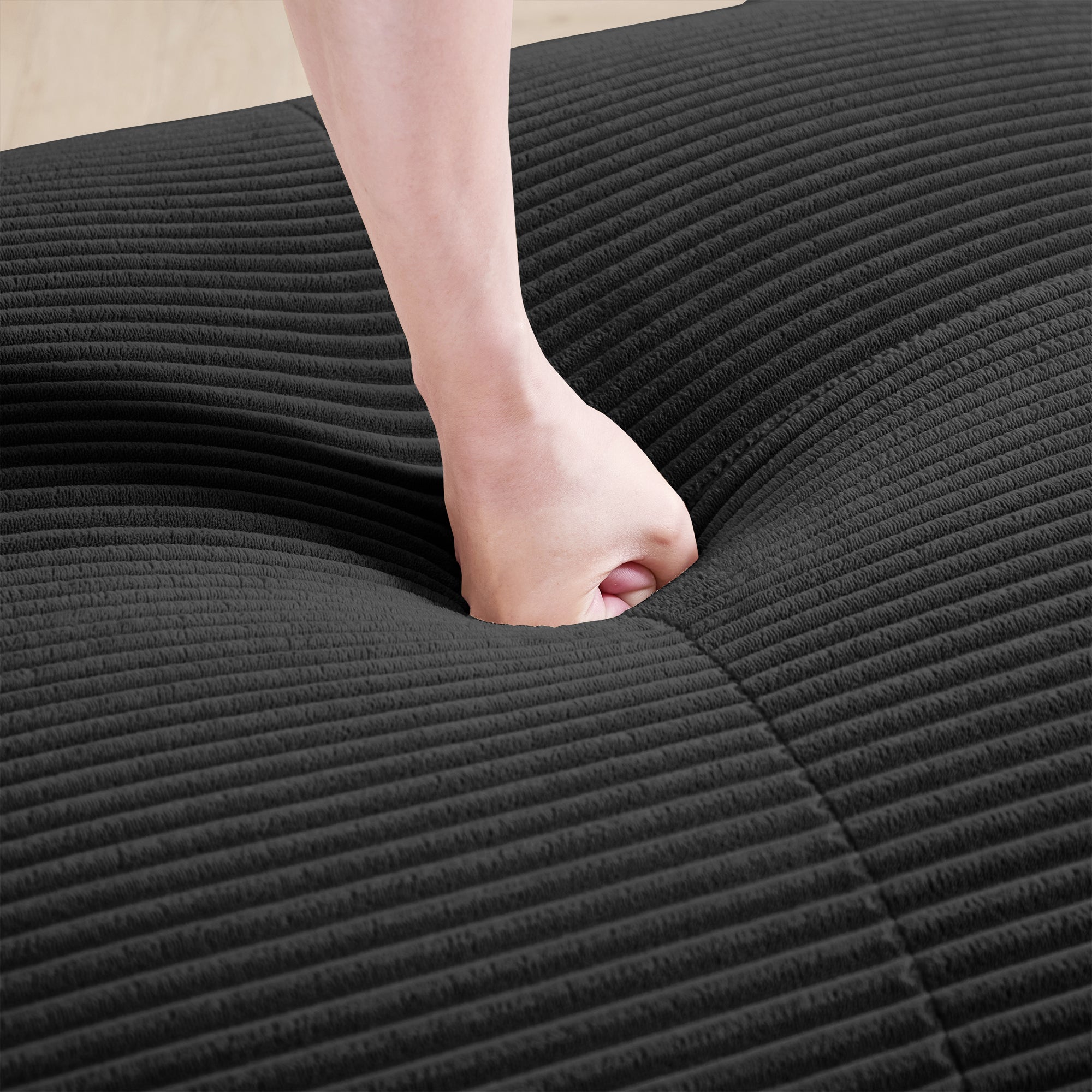 Anchorage 152" Modular Corduroy 4-Seater Sofa with Curved Armrest