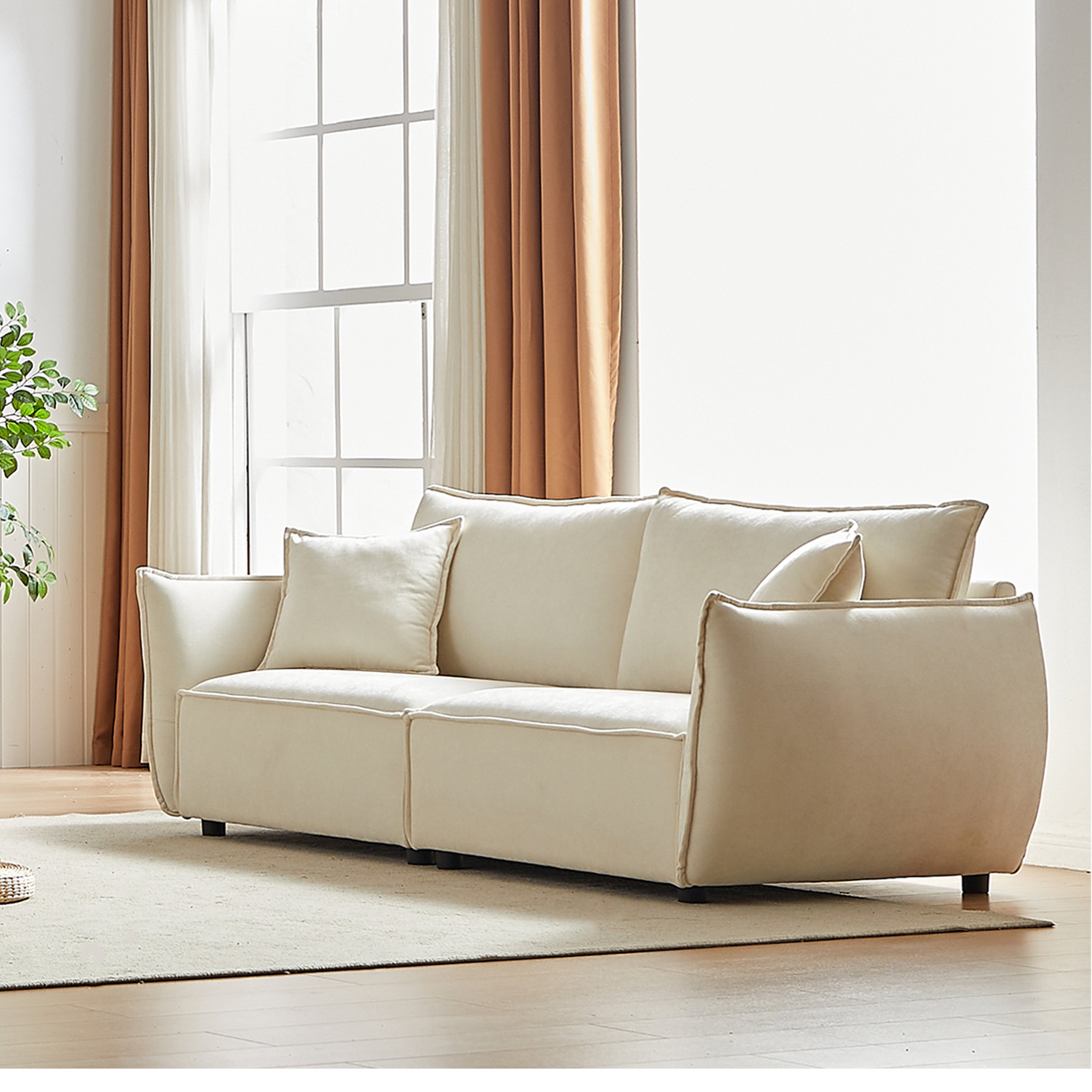 Phoenix 88" 3-Seater Linen Fabric Sofa
