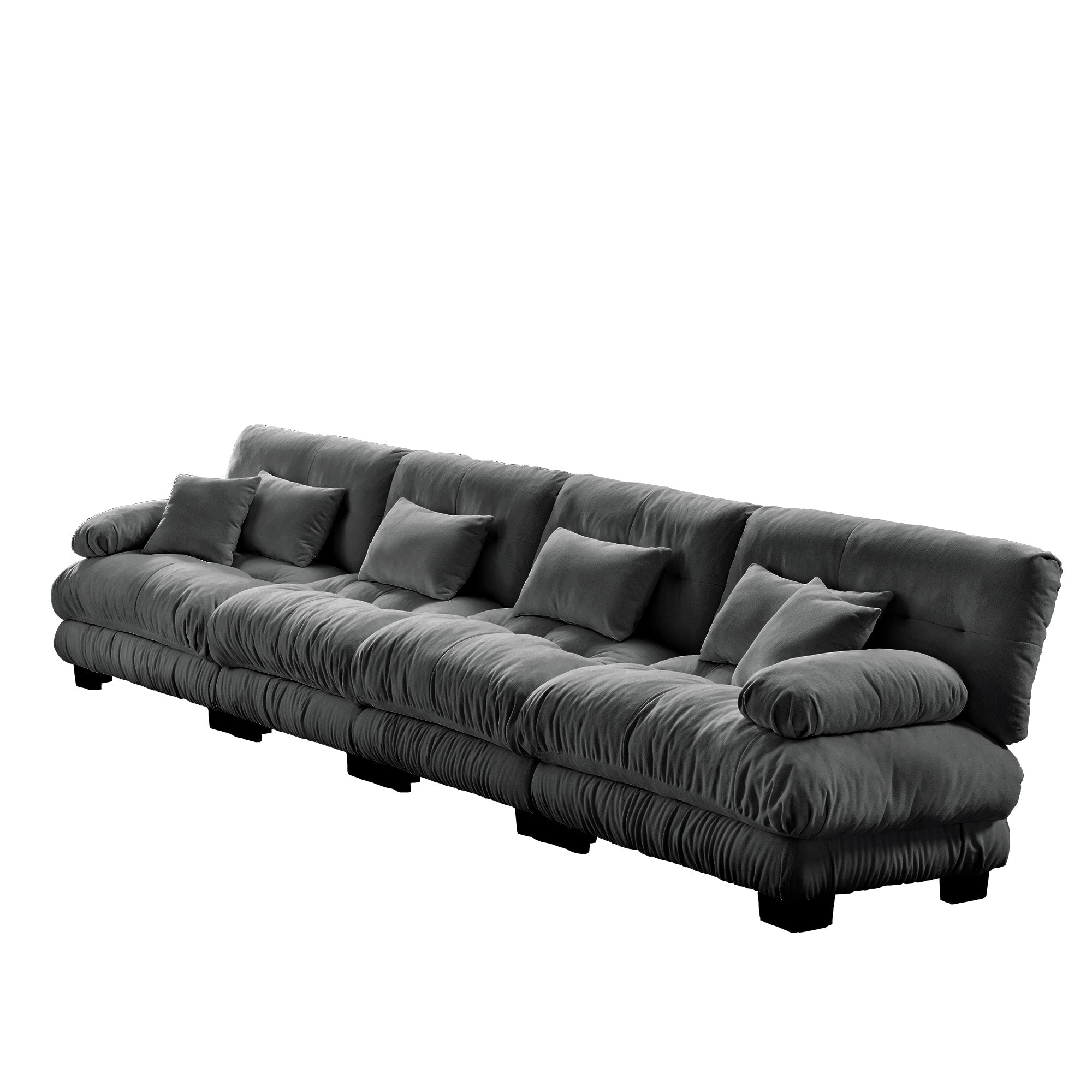 Monterey 173" Extra Large Modular Chenille Cloud Sectional Sofa with Bolstered Armrests