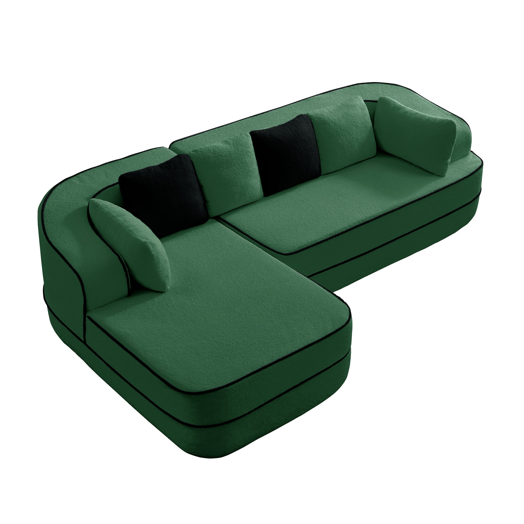 Gilbert 106" Teddy Fabric Modular Sectional Sofa with Left L-Shaped Chaise