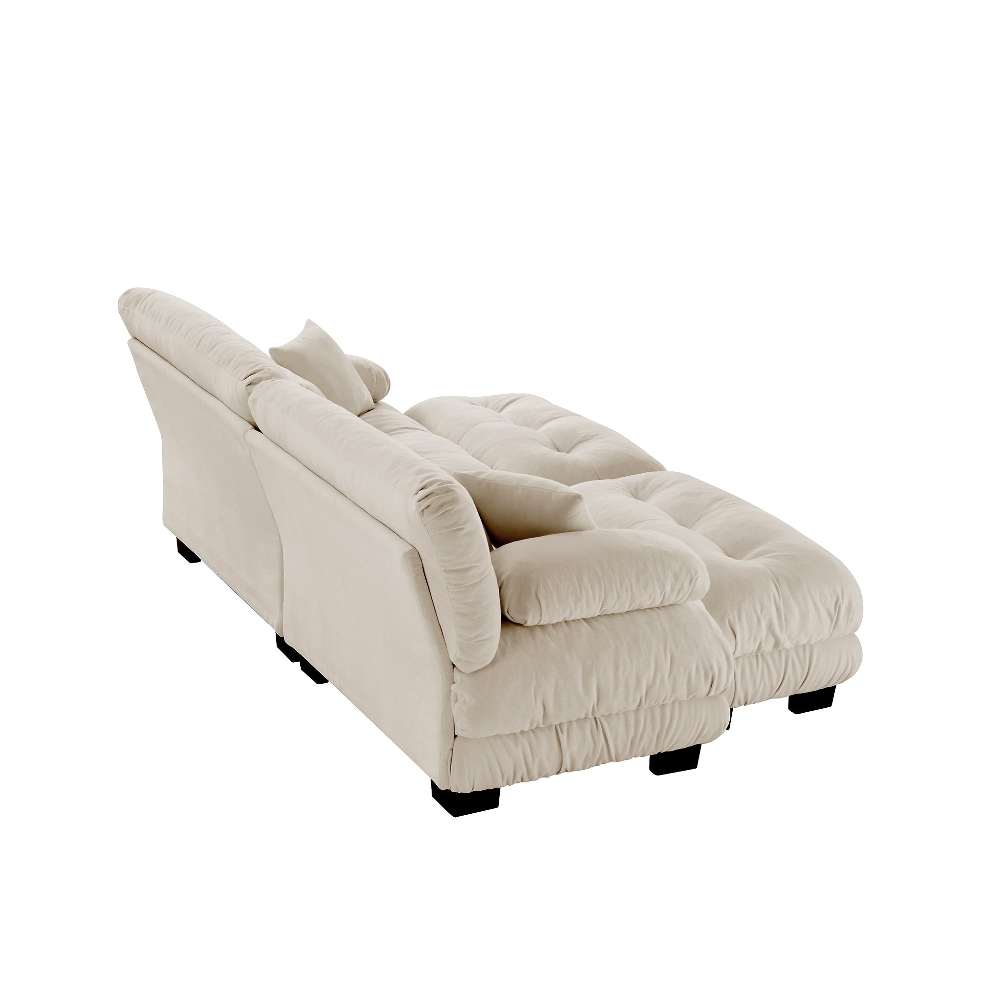 Monterey 94" Modular Chenille Cloud Sofa with 2 Ottomans and Bolstered Armrests