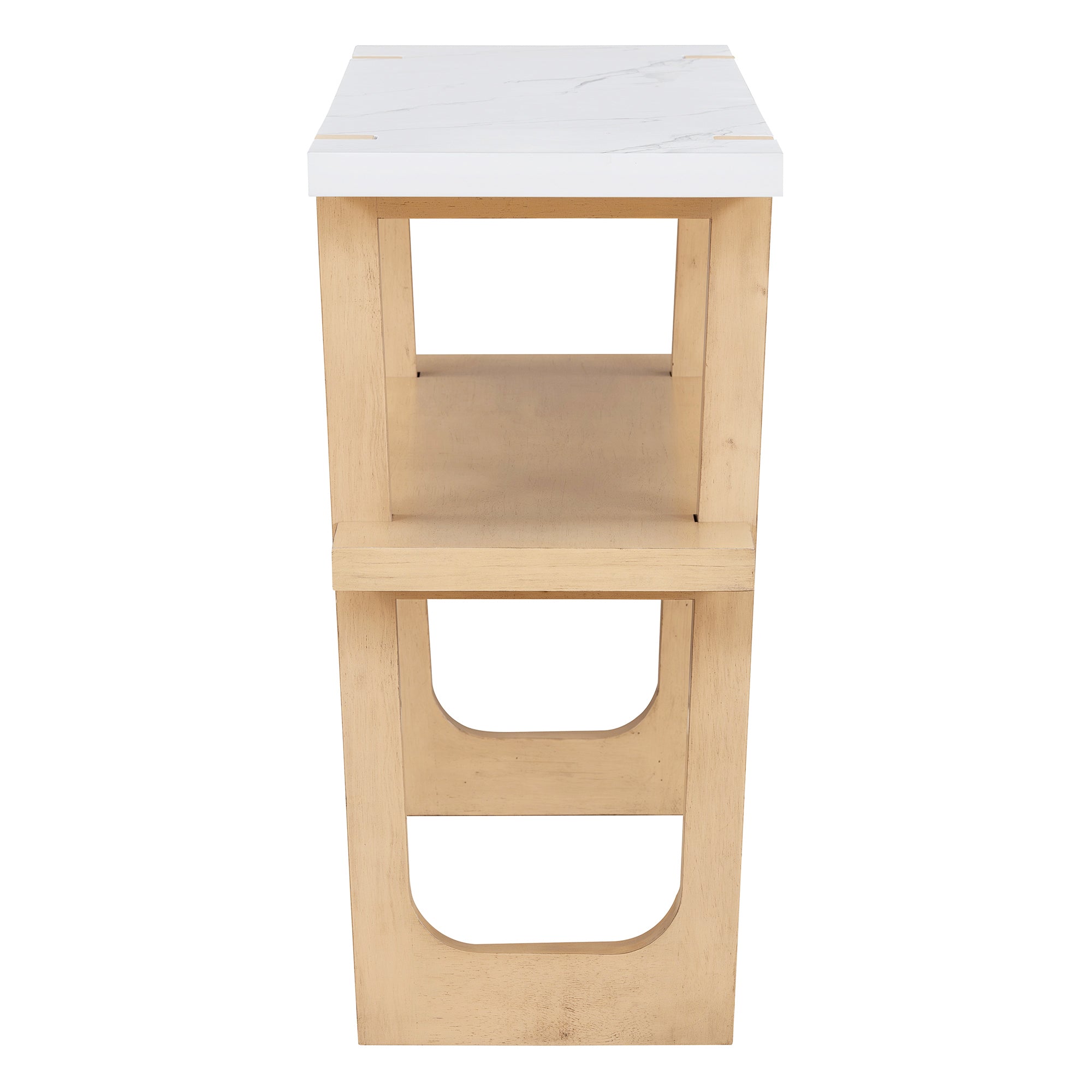Ravenna Console Table Narrow Entryway Table with Open Shelf, Natural