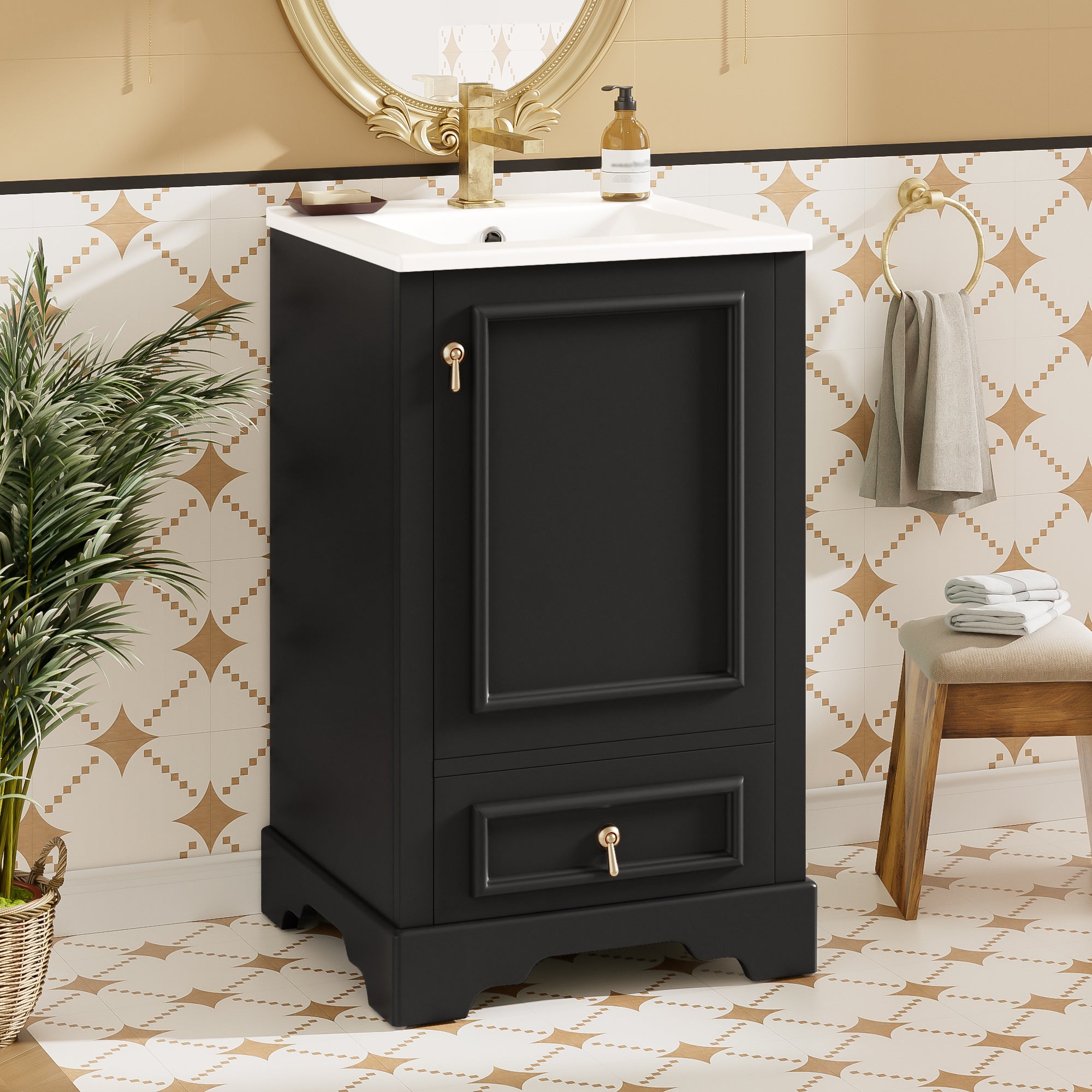 Baden 20" Freestanding Bathroom Vanity with Sink and Storage Cabinet Drawer