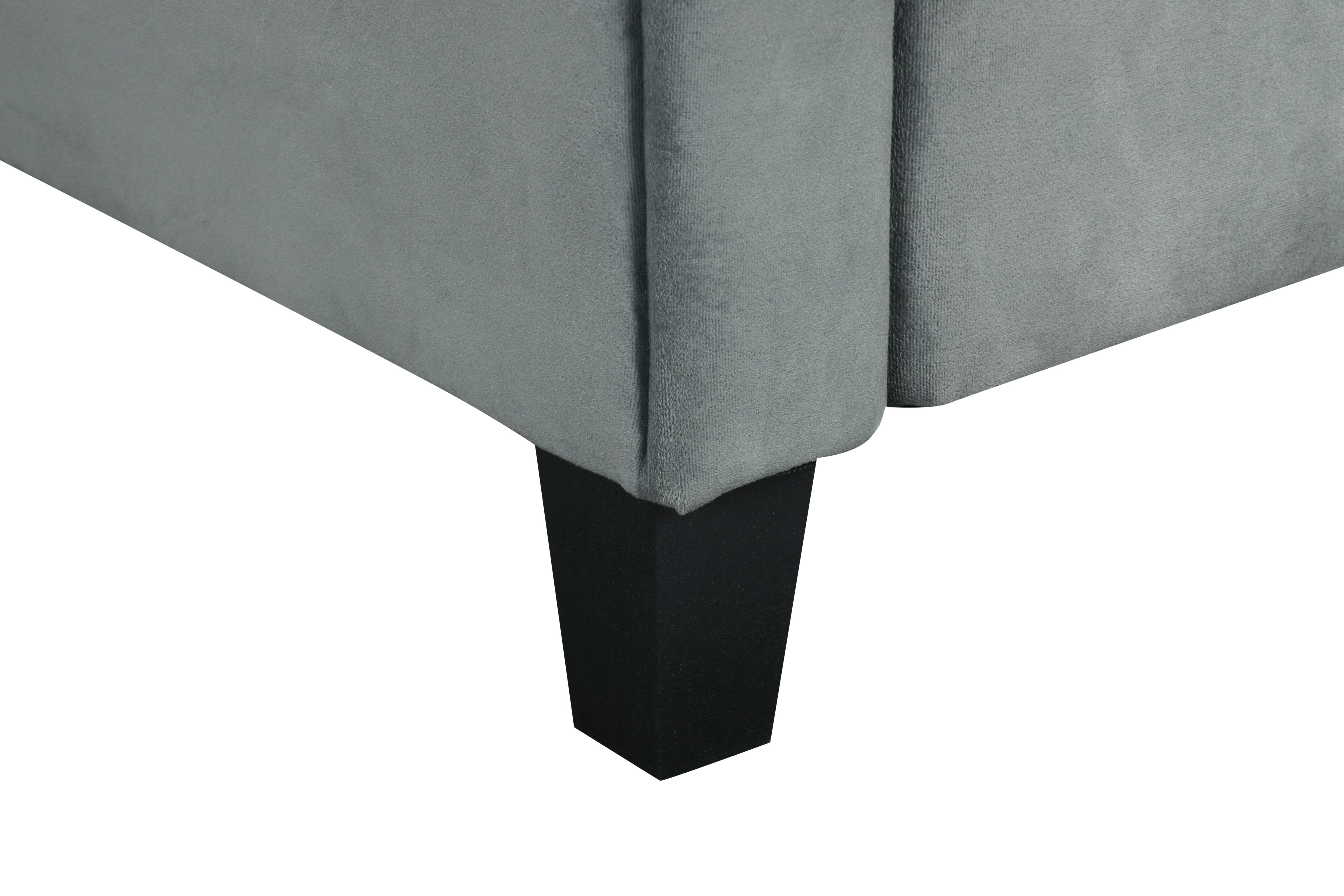 1-Pack Gray Sectional Sofa, Modern Space-Saving Furniture, Velvet Upholstery with Thick Cushions, Modular Detachable Design for Living Room, Bedroom, Office, Easy Assembly, Durable and Comfortable Seating