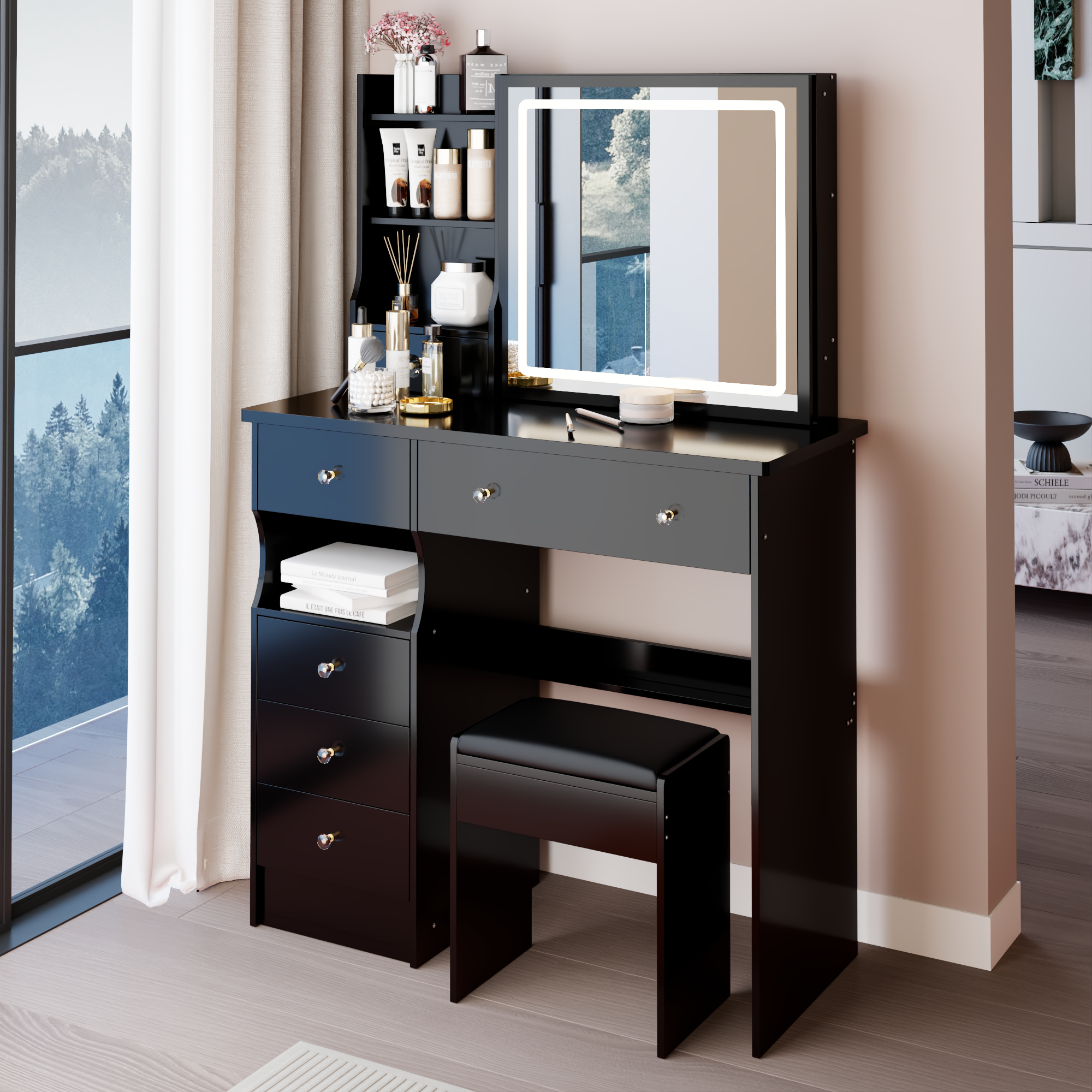 Mona 37" Vanity Set with LED Mirror