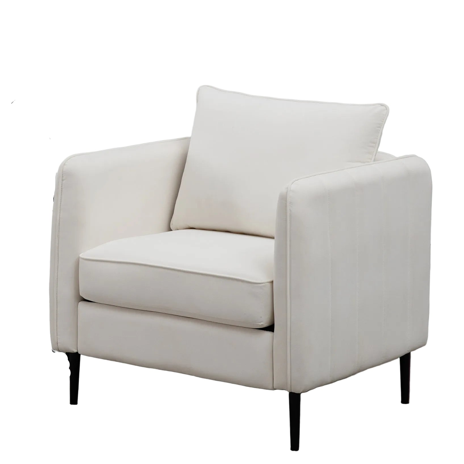 Tahoma Mid-Century Modern Accent Chairs Armchair with Pillow and Metal Legs