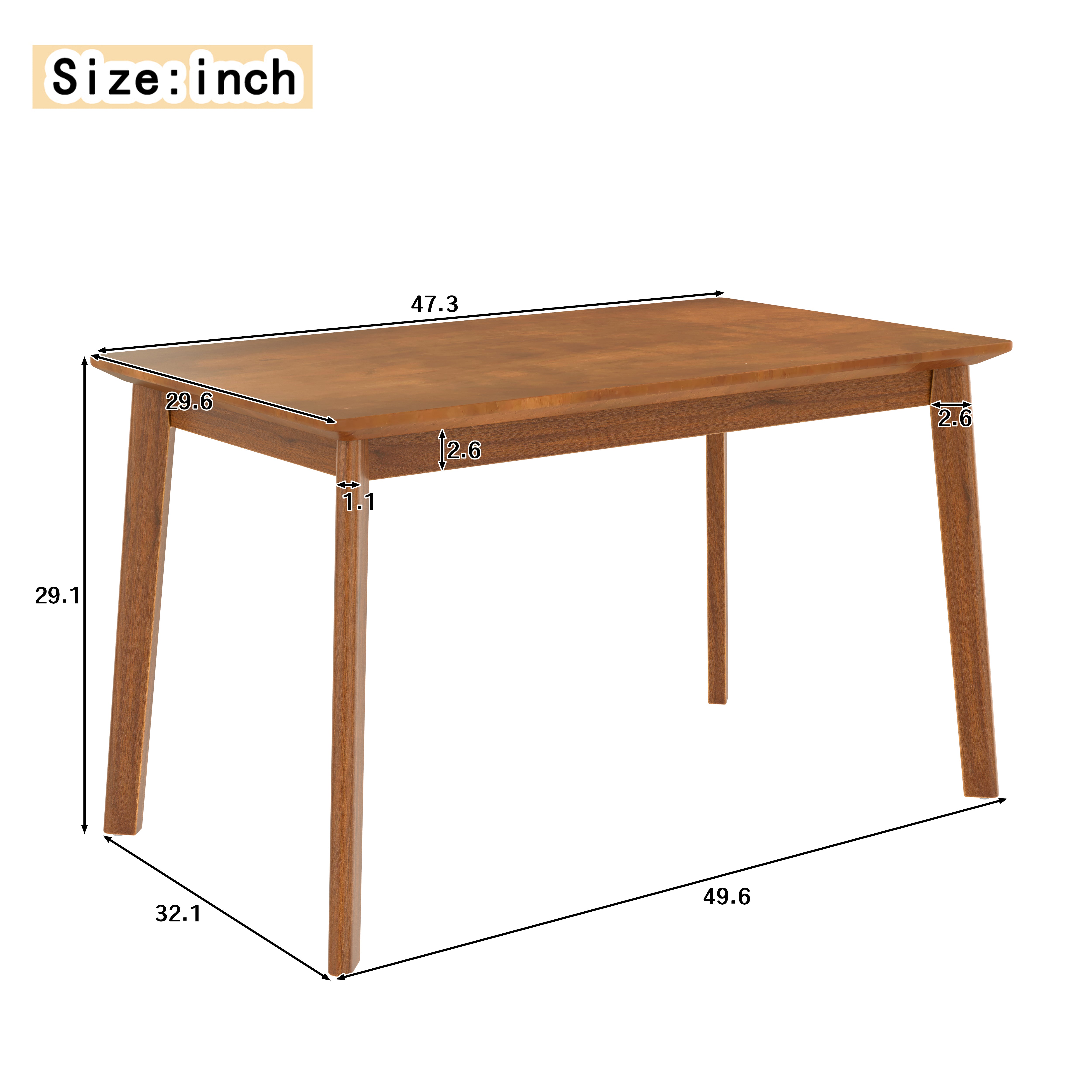Seine 5 Pieces 47" Soild Wood Dining Table Set
