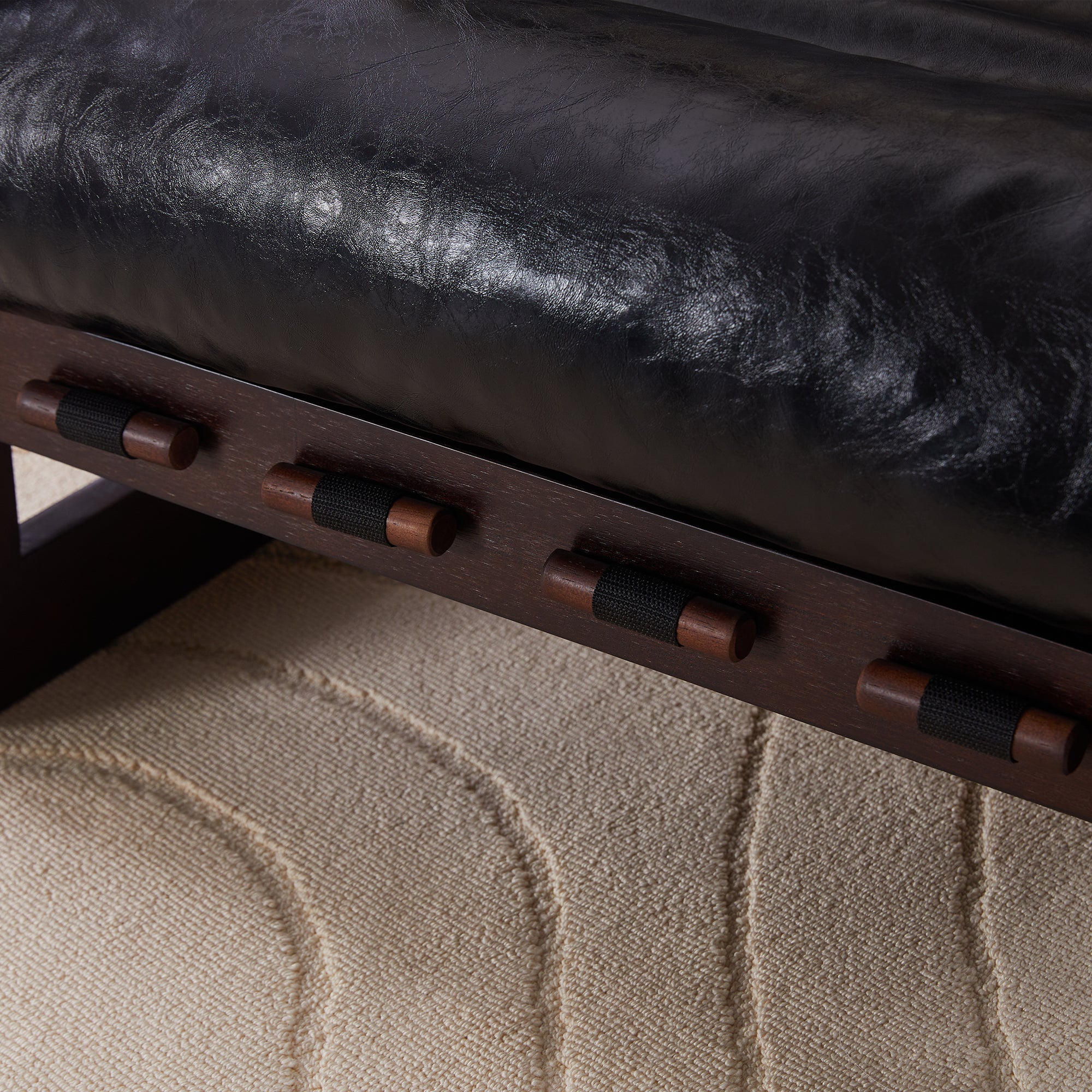 Ravena Modern Vintage Leather Lounge Chair with Removable Armrests