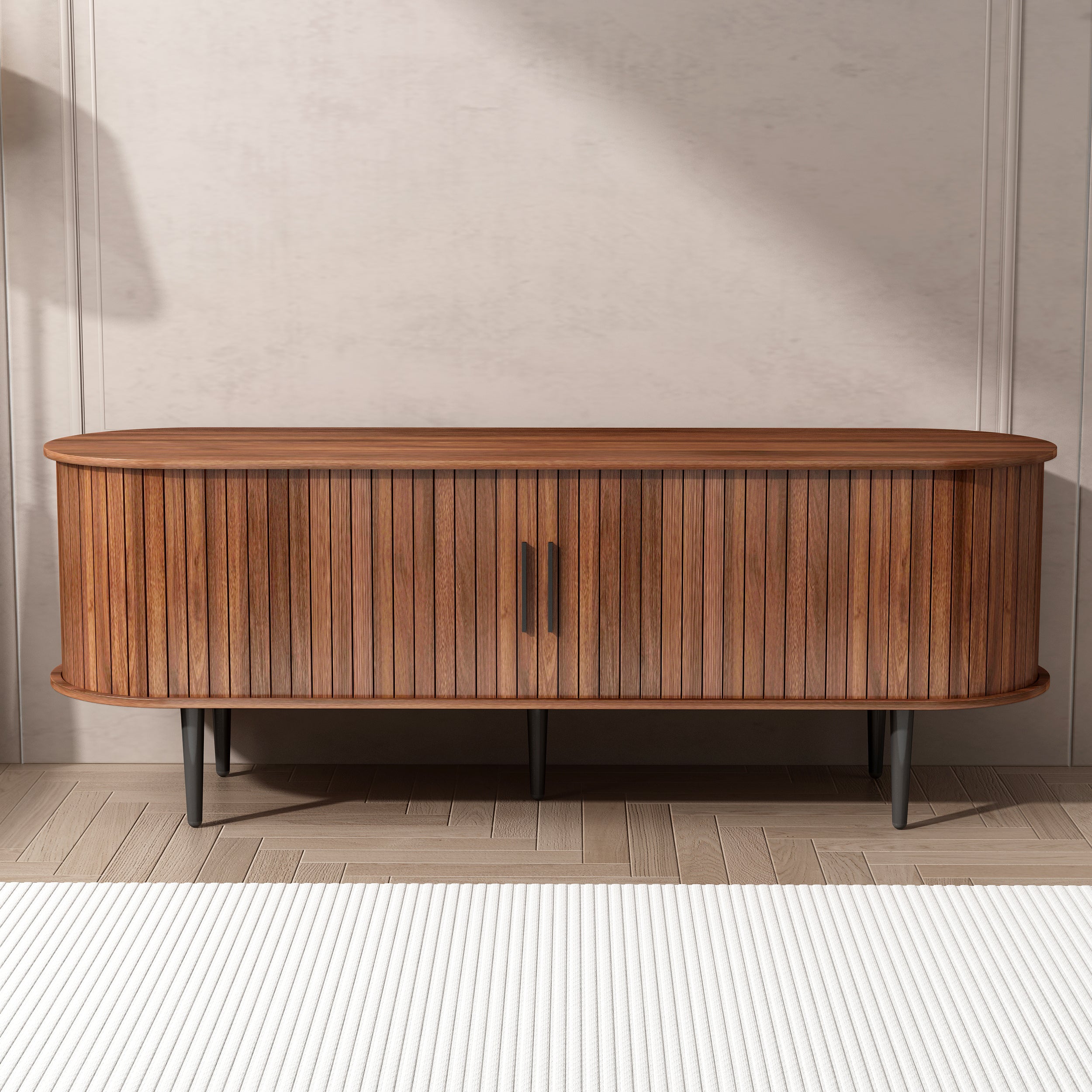 Valletta Sliding Door TV Stand Media Console with Storage