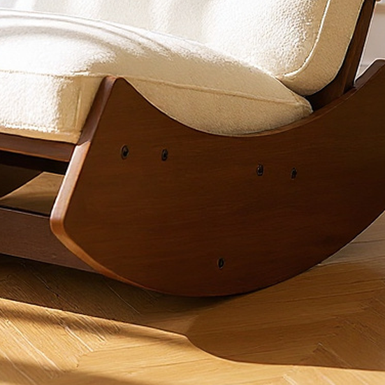 Sandstone Upholstery Rocking Chairs with Solod Wood Frame