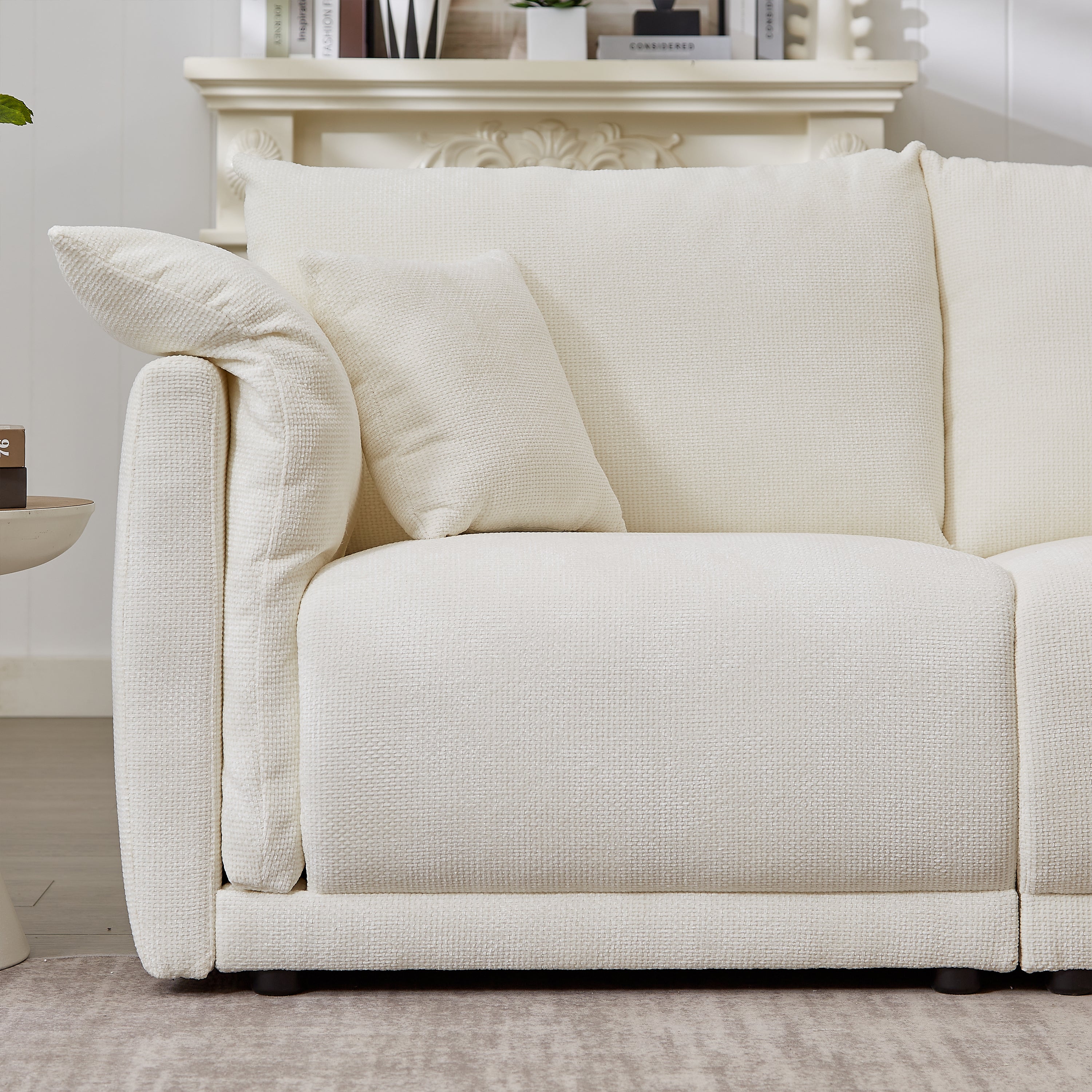 Houston 98.5" 3-Seater Linen Fabric Sofa