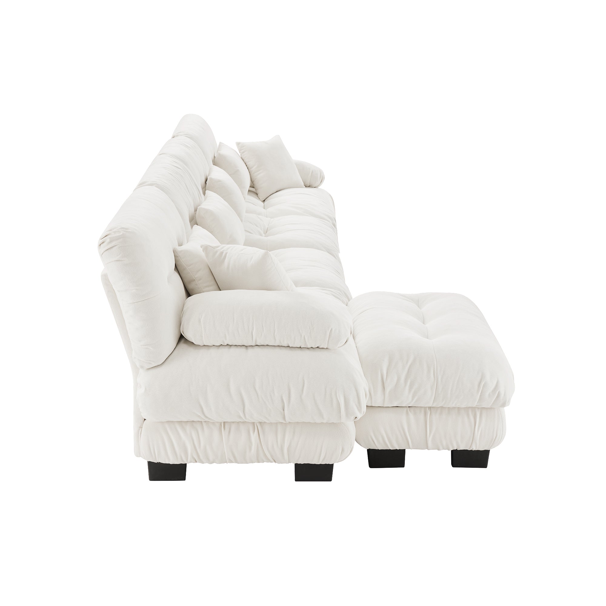 Monterey 173" Oversized Modular Chenille L-Shaped Cloud Sectional Sofa with Ottoman