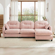 Roselyn 107" Modular Chenille Cloud L-Shaped Sectional Sofa with Ottoman