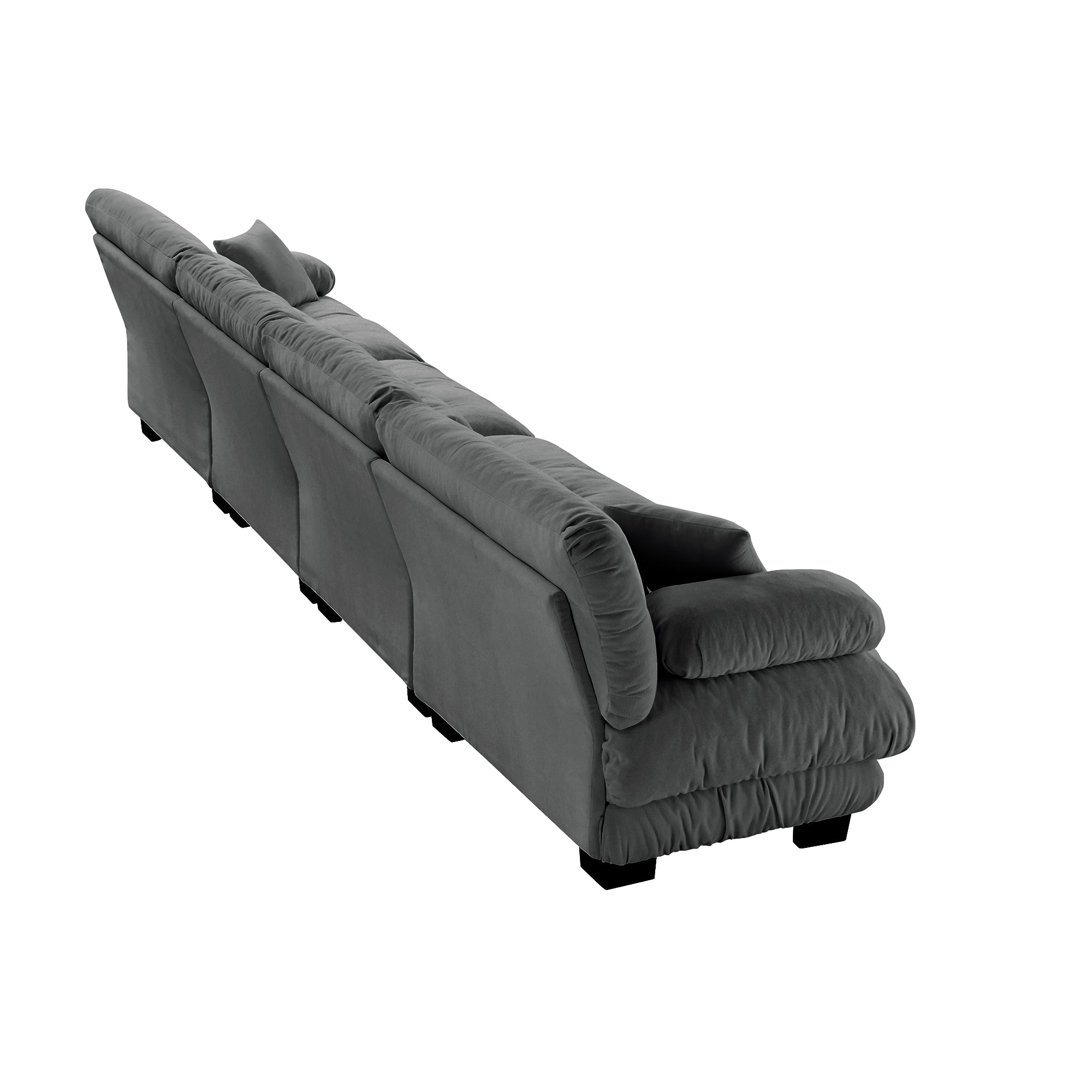 Monterey 173" Extra Large Modular Chenille Cloud Sectional Sofa with Bolstered Armrests
