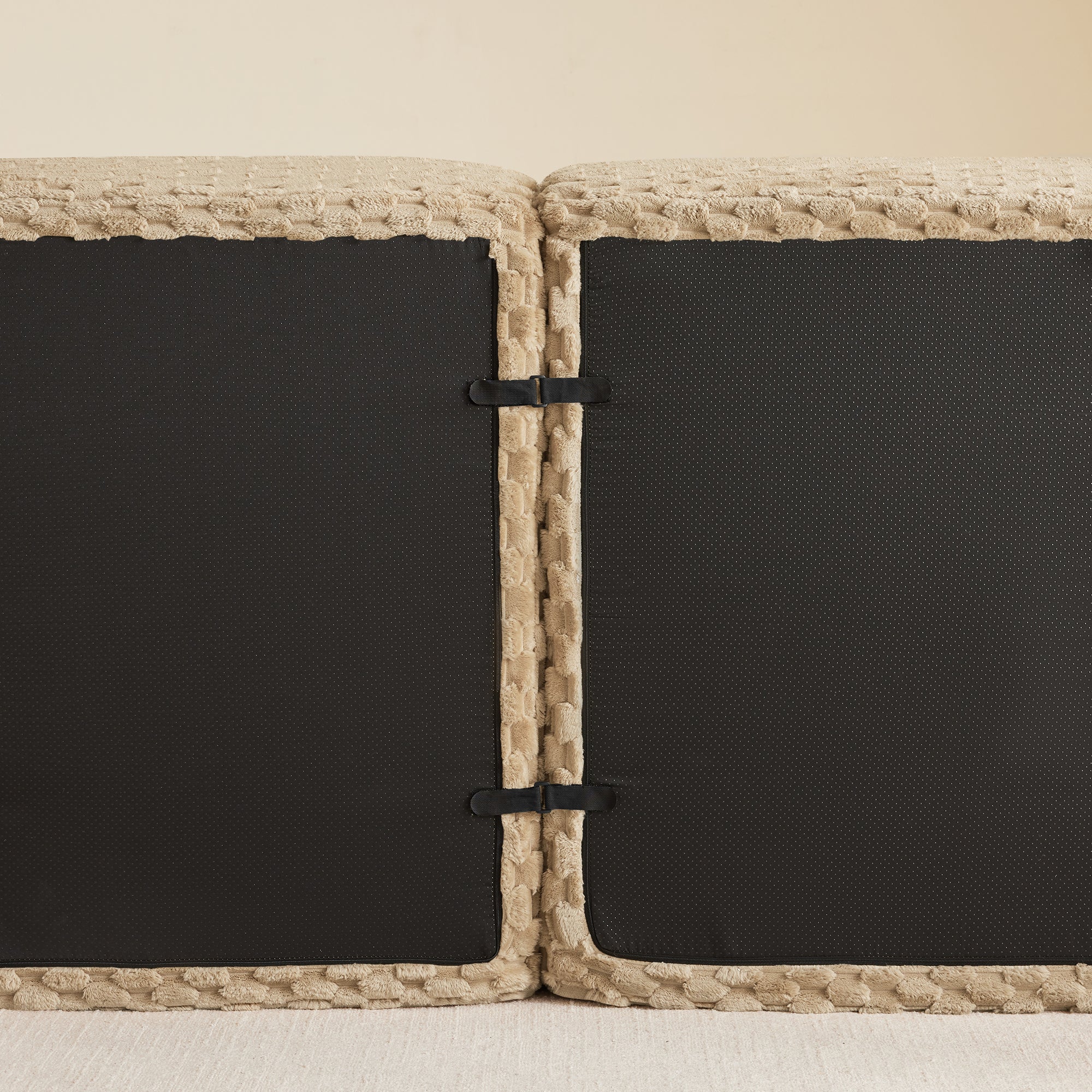 Olathe 82" Modular Flannelette Fabric L-Shaped Sectional Sofa with Movable Ottoman