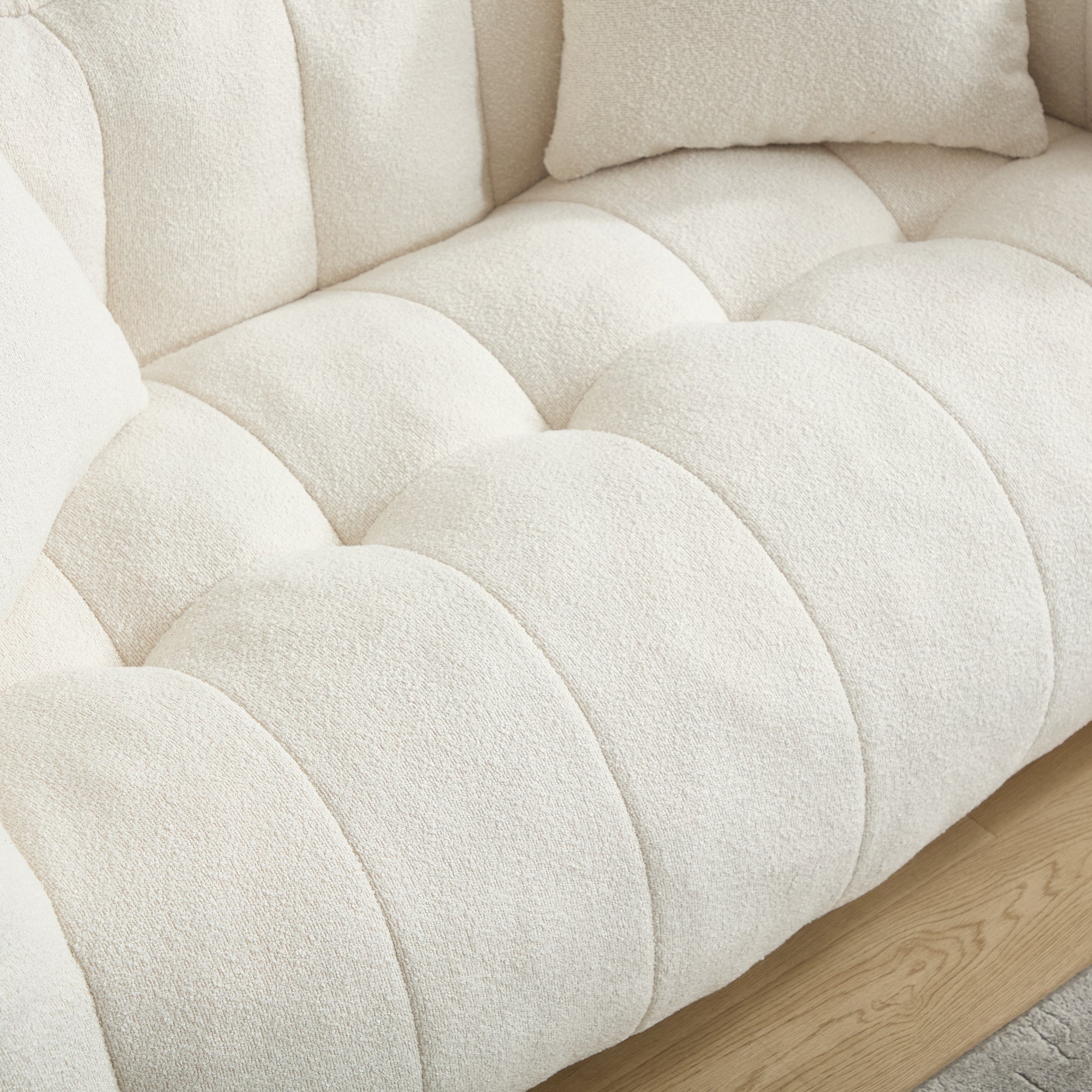 Pinecrest Modern Chenille Bean Bag Loveseat Sofa