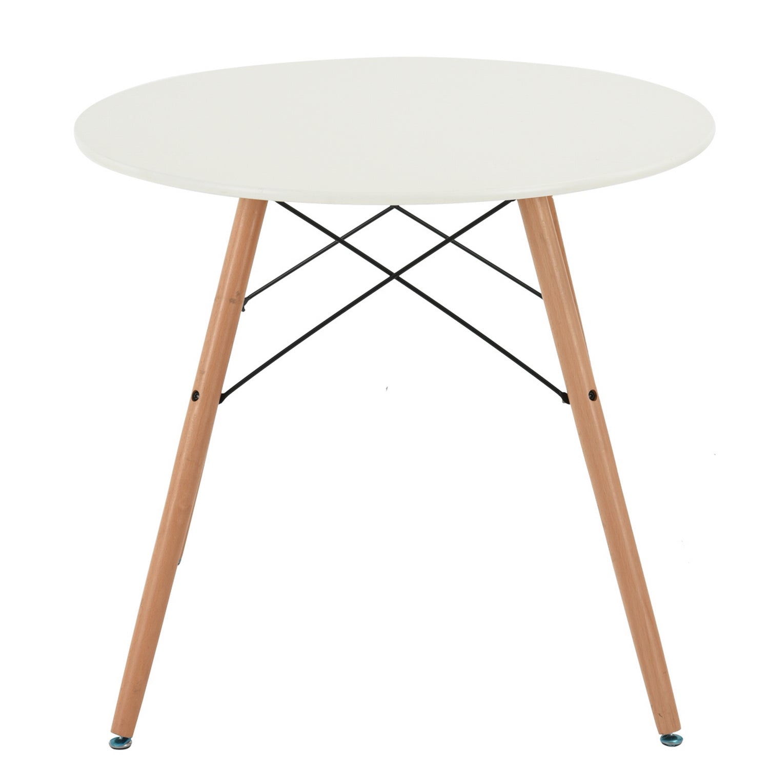 Homy Casa Chad 5PC Dining Set 31.5" Matte White Dining Table with 4 GADGETBLOKE White Durable PP Dining Chairs