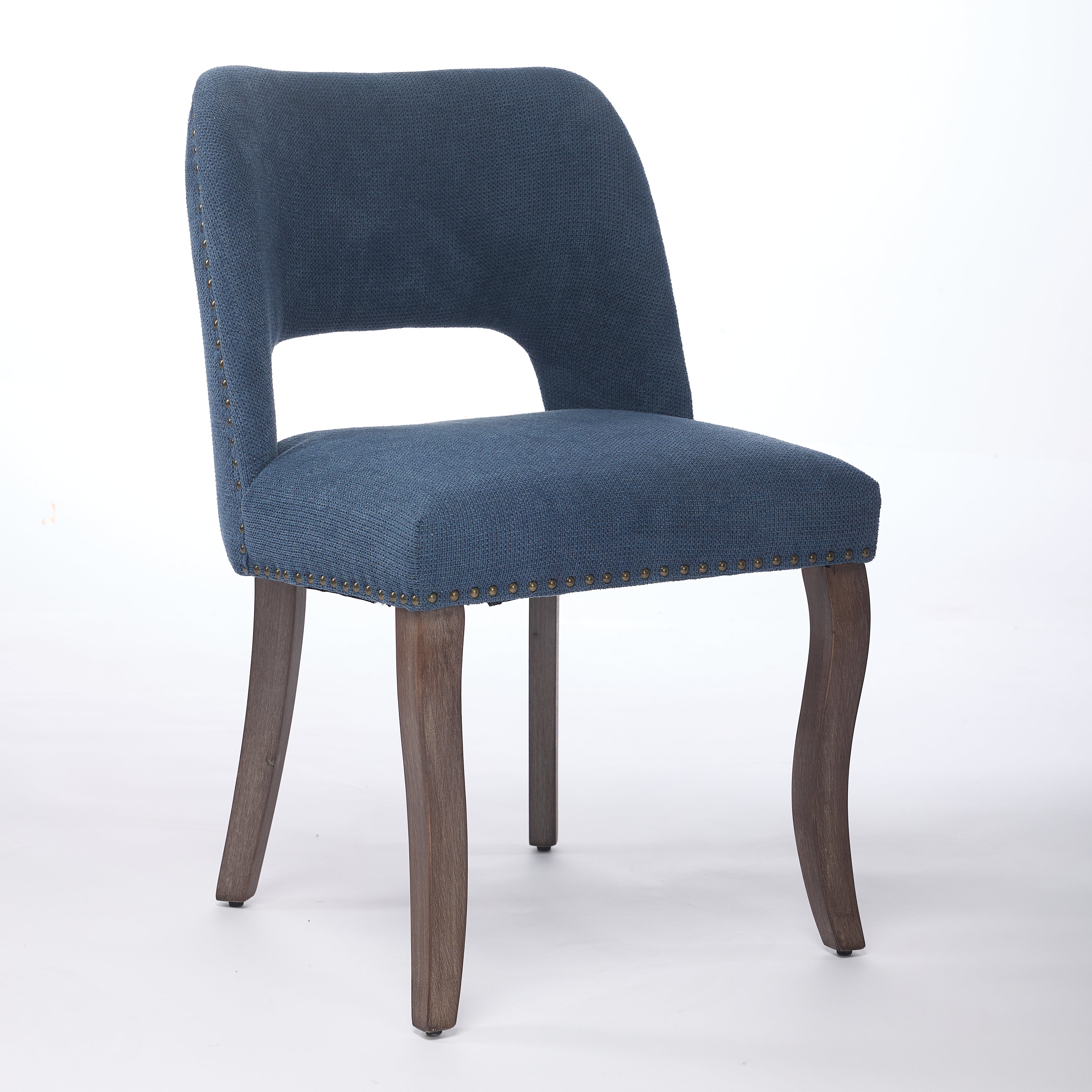 Tiberis Modern Fabric Upholstered Dining Chair Set of 2 Wood Frame