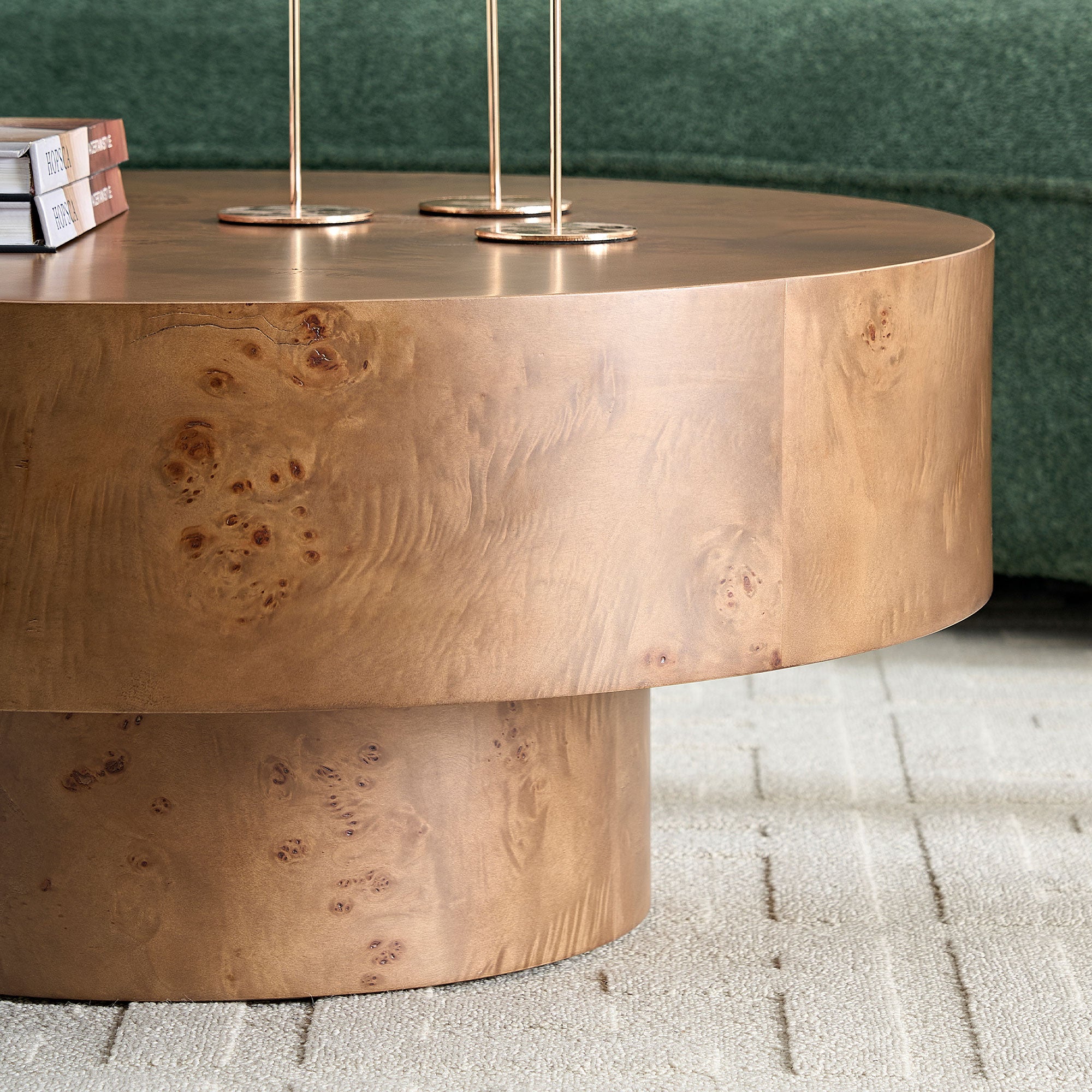 Orleans 31.5" Round Wood Coffee Table with Pedestal Base