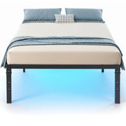KIELA Twin Metal Platform Bed Frame with Steel Slats Center Support No Box Spring Black
