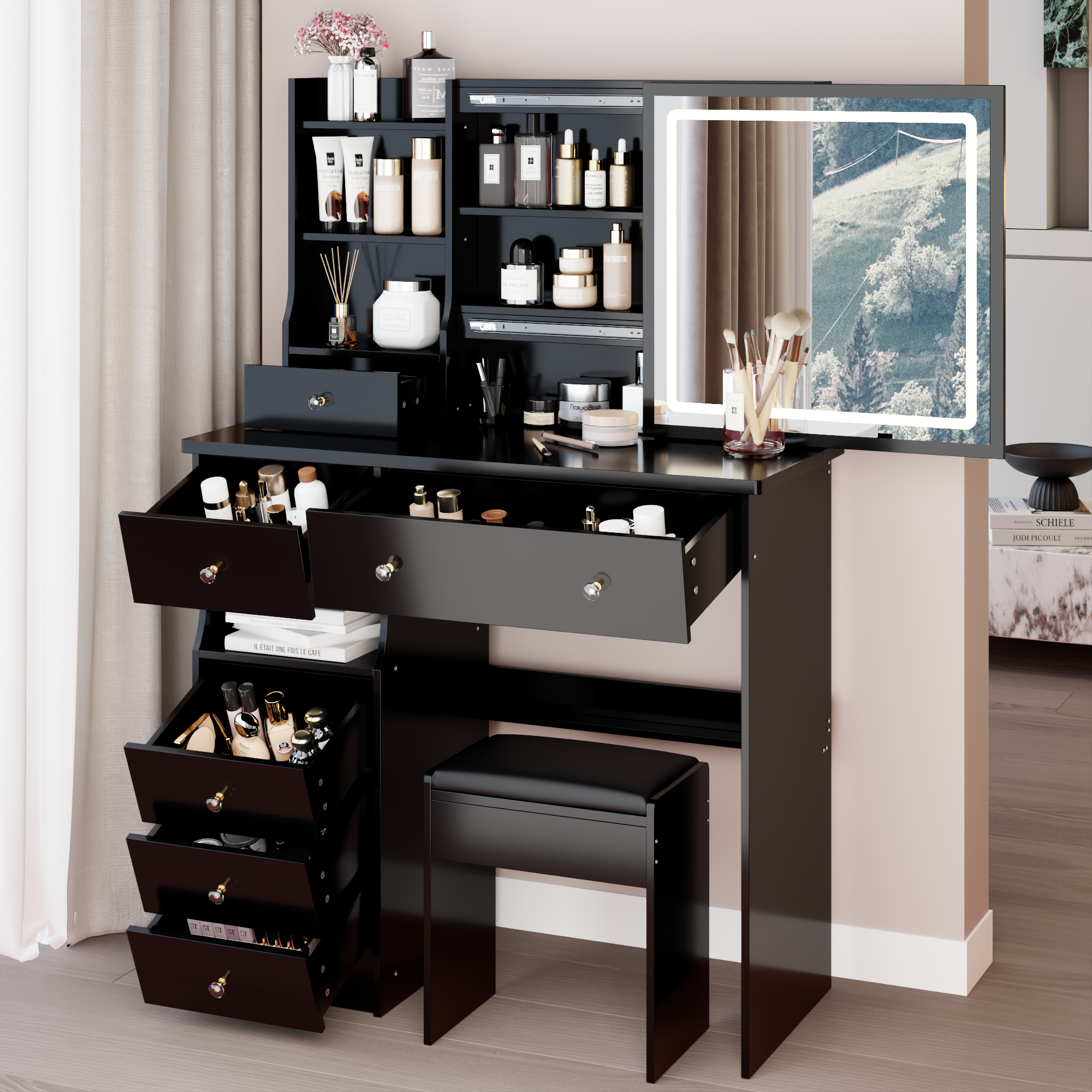 Mona 37" Vanity Set with LED Mirror