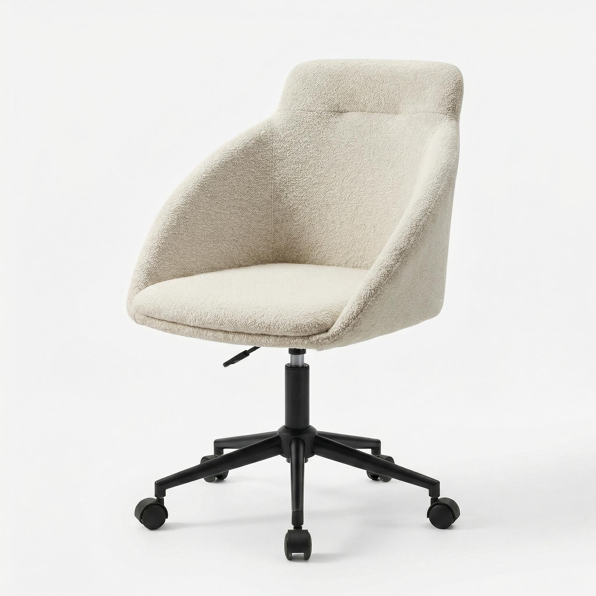 Lyndon Boucle Fabric Swivel Office Chair Single Seat