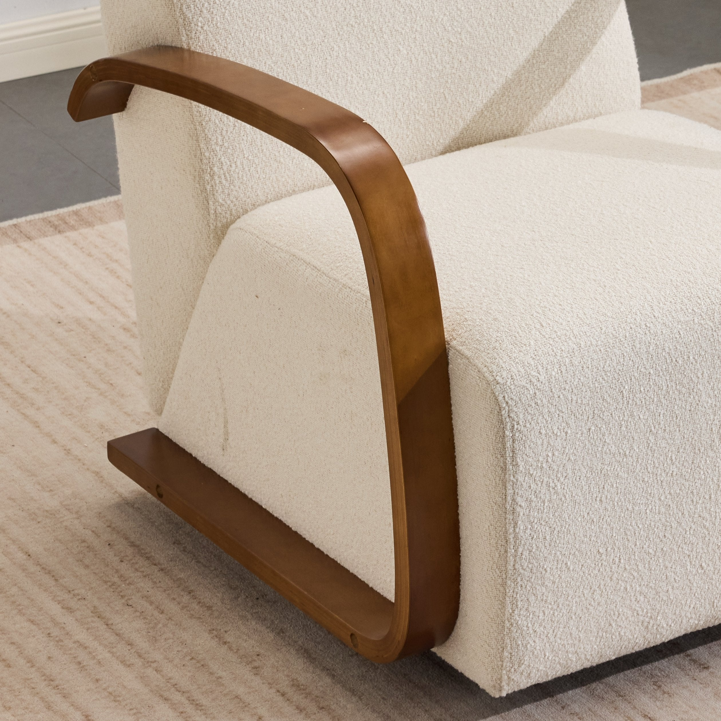 Palisade Upholstered Swivel Accent Chairs with Solid Wood Curved Arms