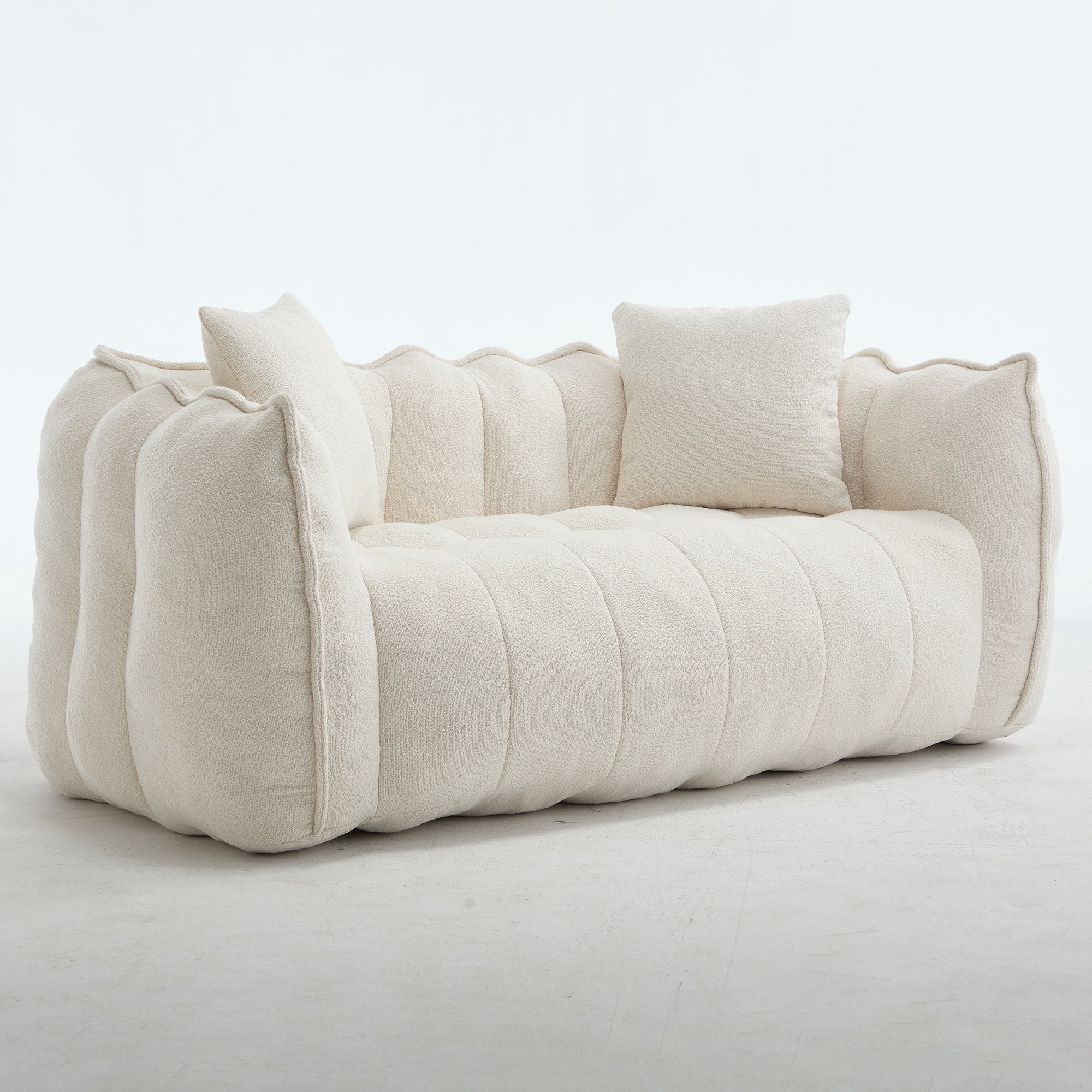 Pinecrest Modern Chenille Bean Bag Loveseat Sofa