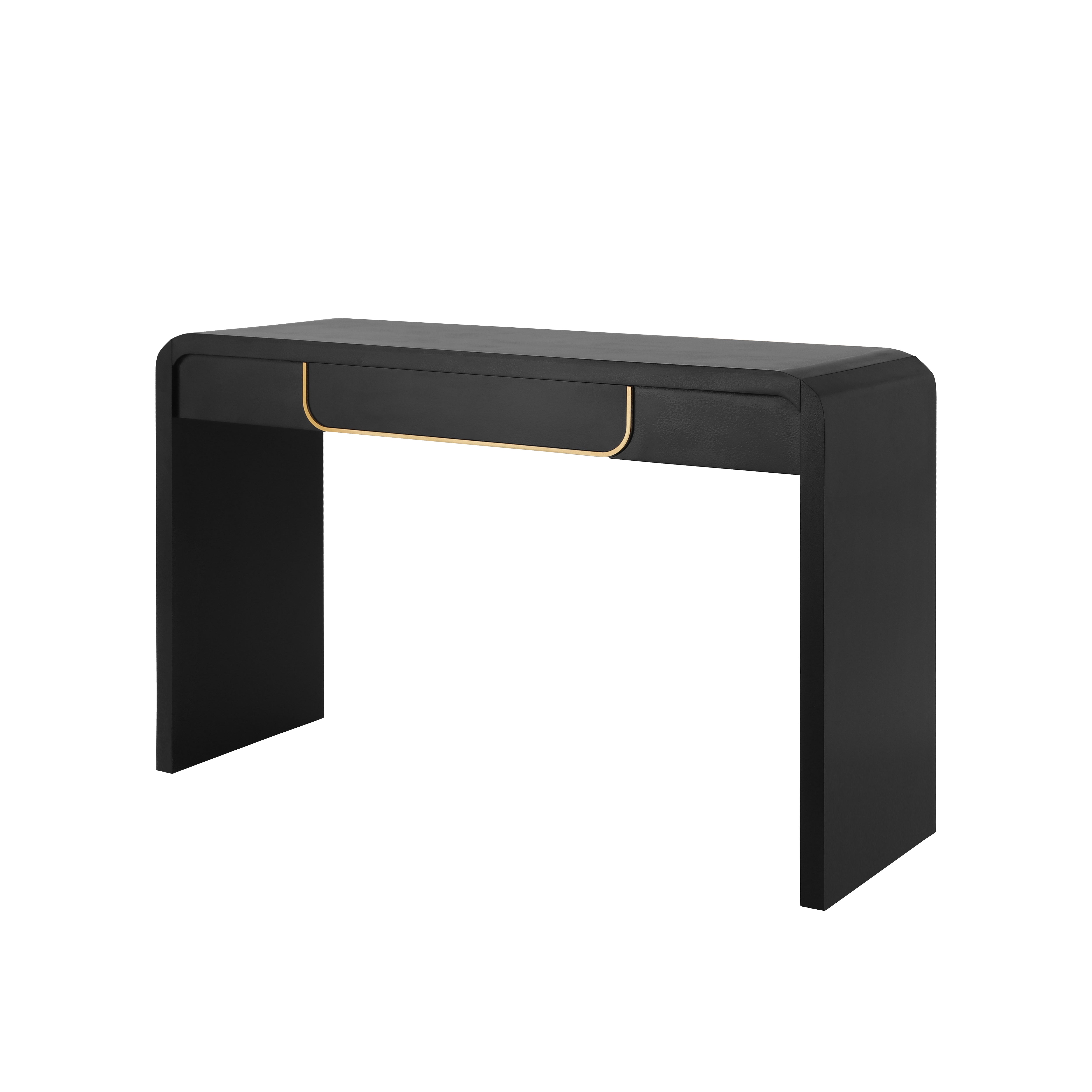 Noirvale Modern Wooden Console Table with Storage Drawer, Black