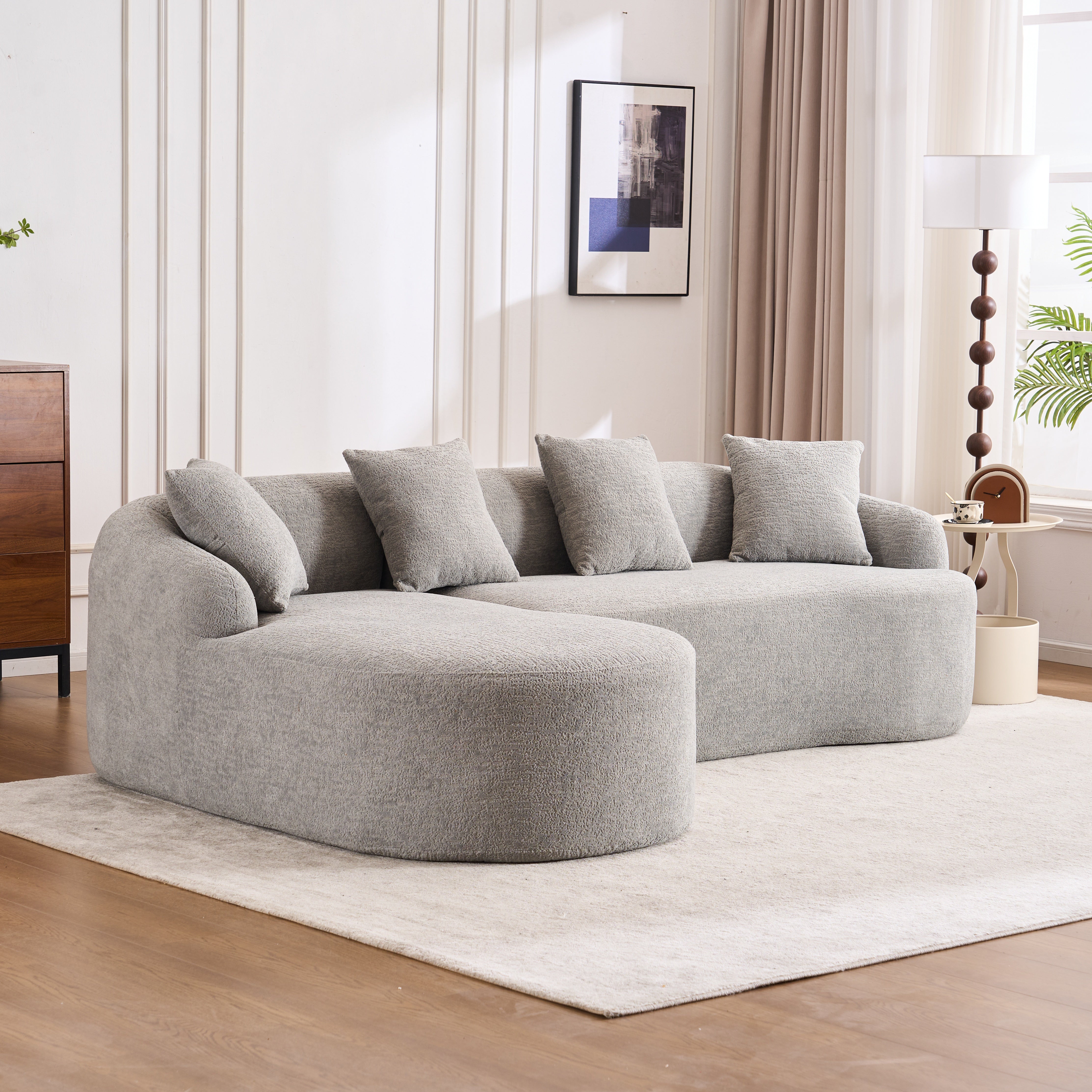 Tacoma 99” L-Shape Sectional Sofa with Curved Chaise