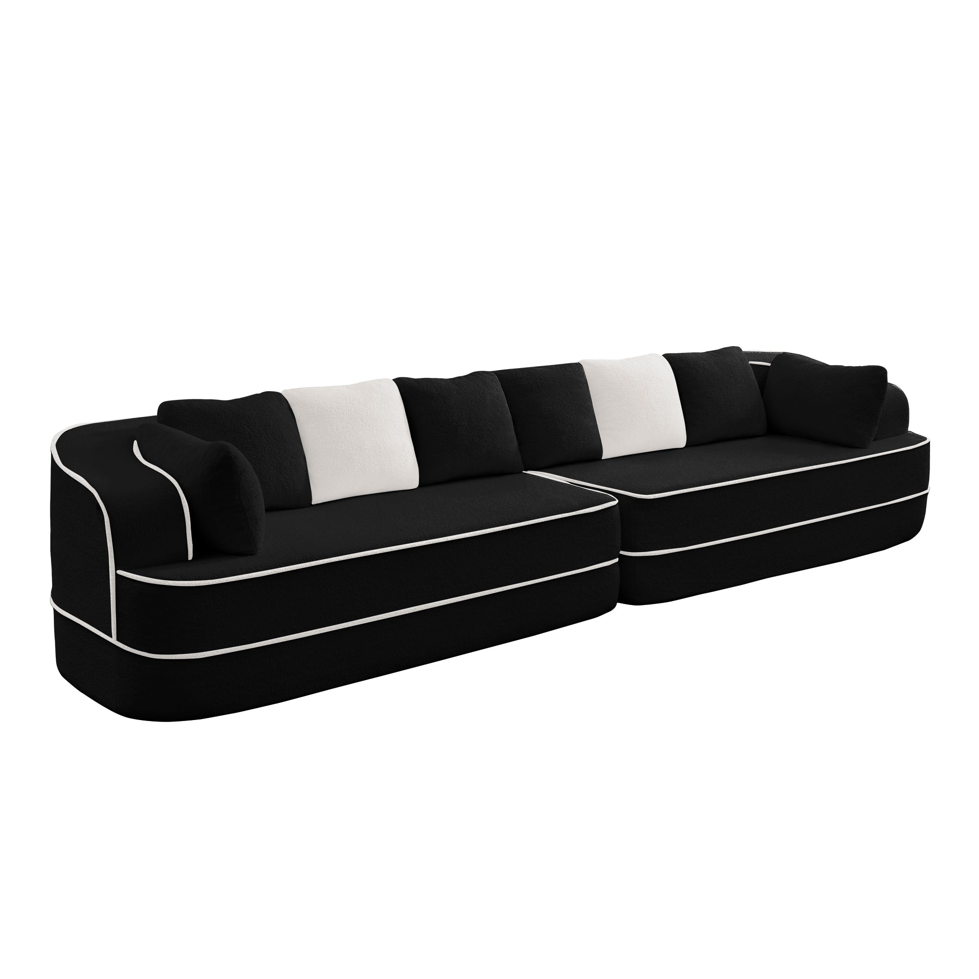 Gilbert 135" Teddy Fabric 4-Seat Oversized Modular Sofa