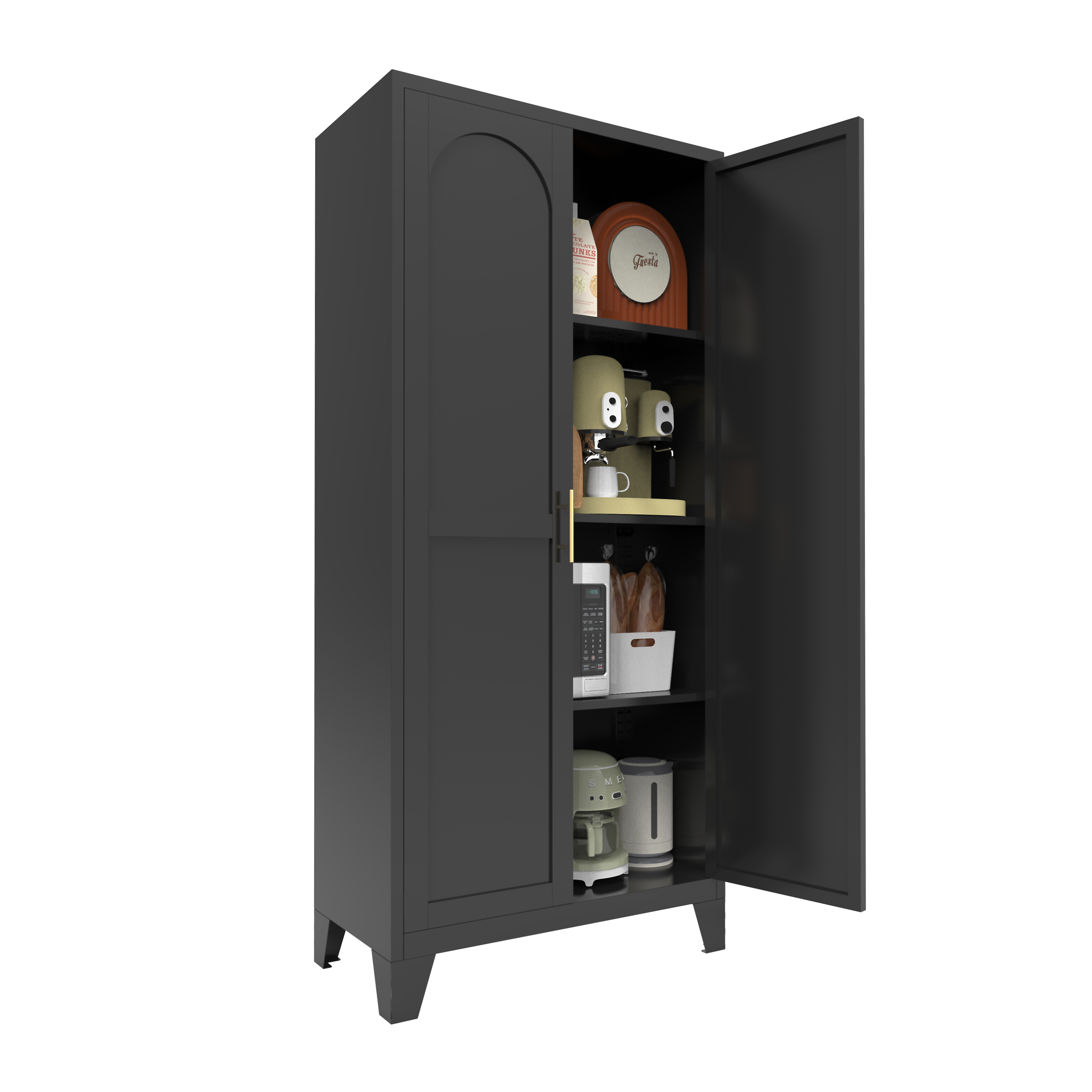 Elva 71" Storage Cabinet with Adjustable Shelves