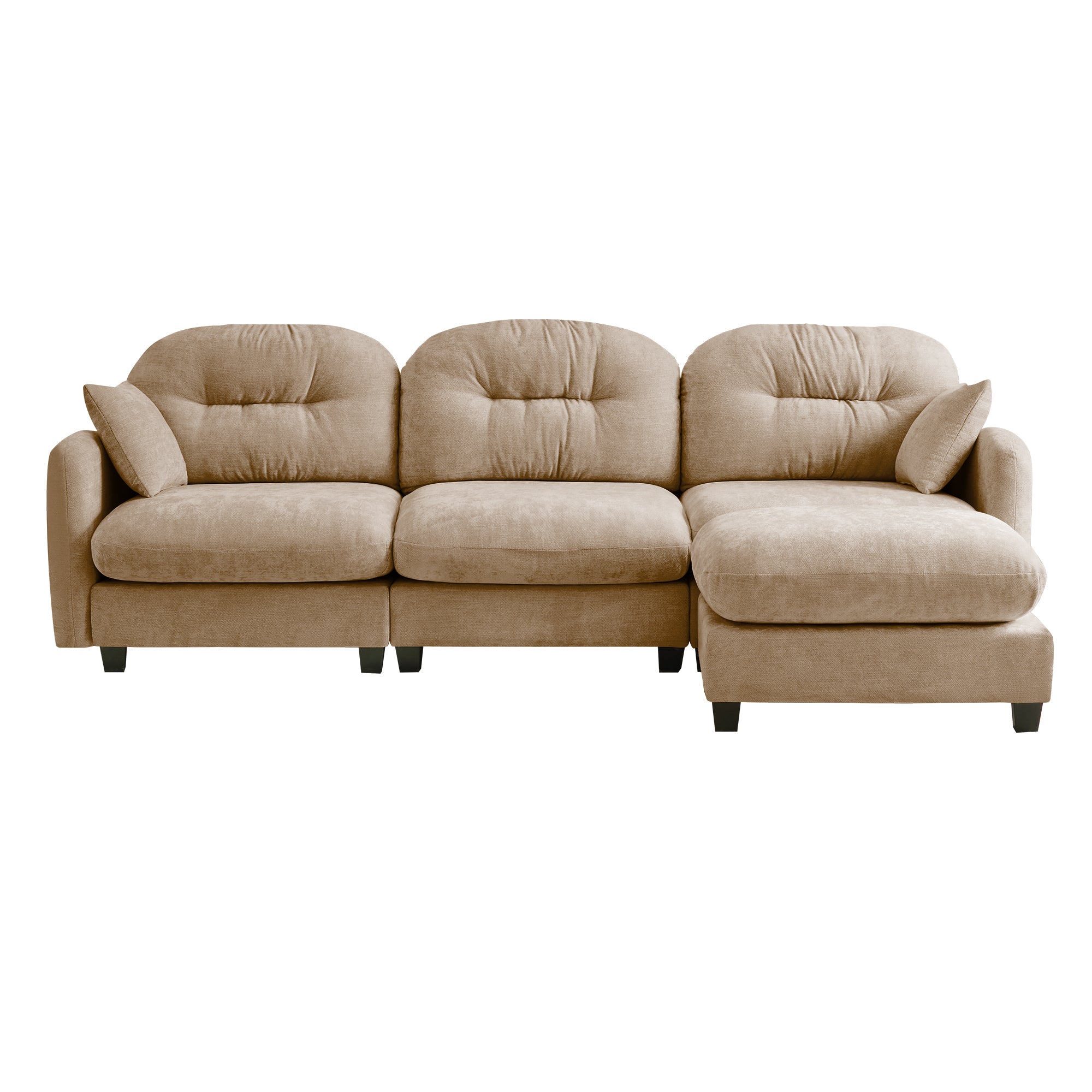 Roselyn 107" Modular Chenille Cloud L-Shaped Sectional Sofa with Ottoman