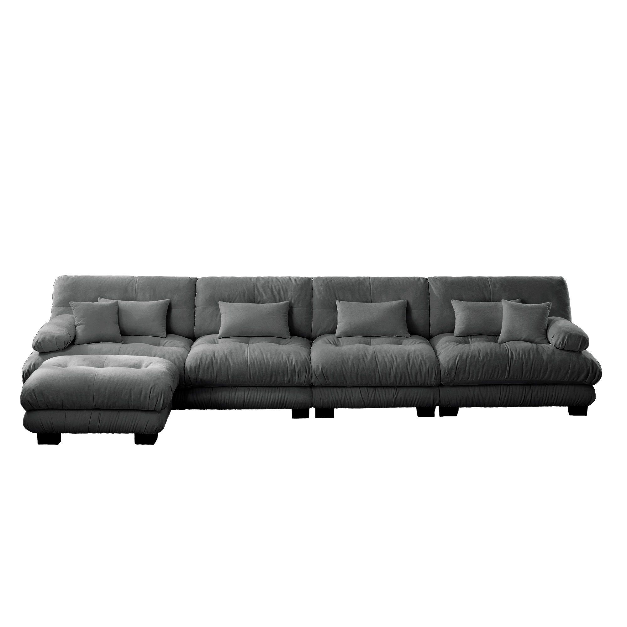 Monterey 173" Oversized Modular Chenille L-Shaped Cloud Sectional Sofa with Ottoman