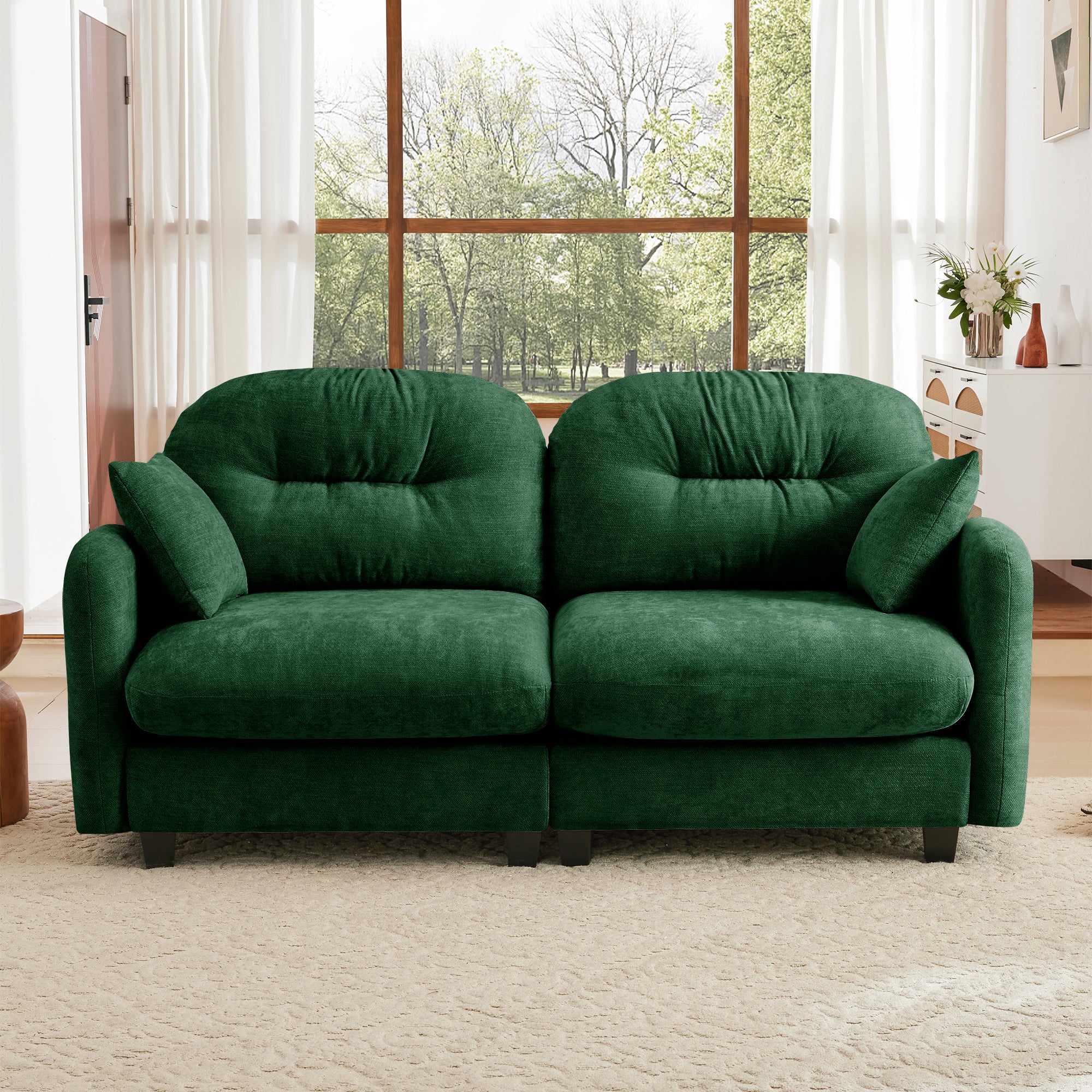 Roselyn 74" Modular Chenille Cloud Loveseat Sofa with Tufted Cushion Backrest