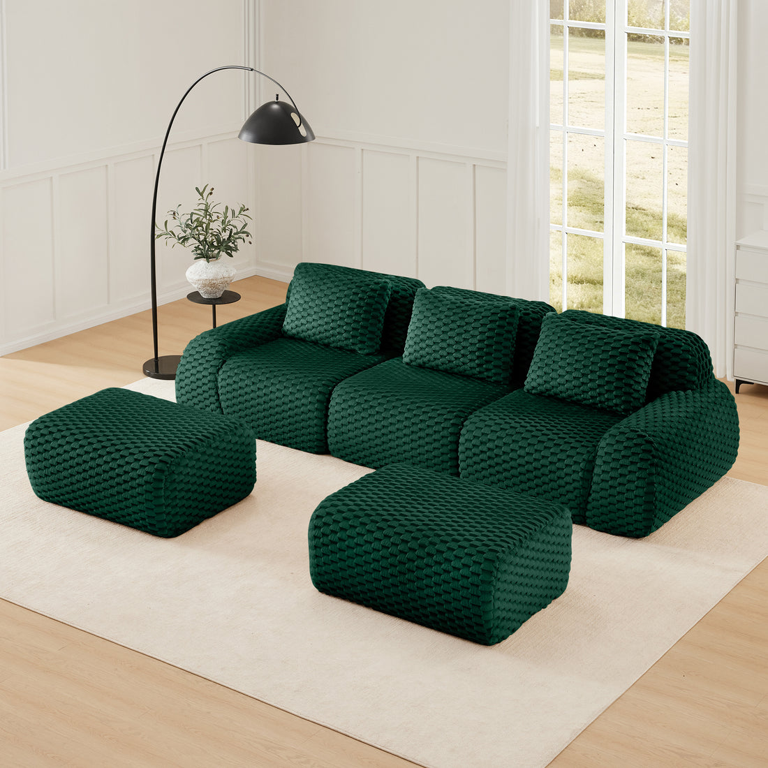 Two Movable Ottomans