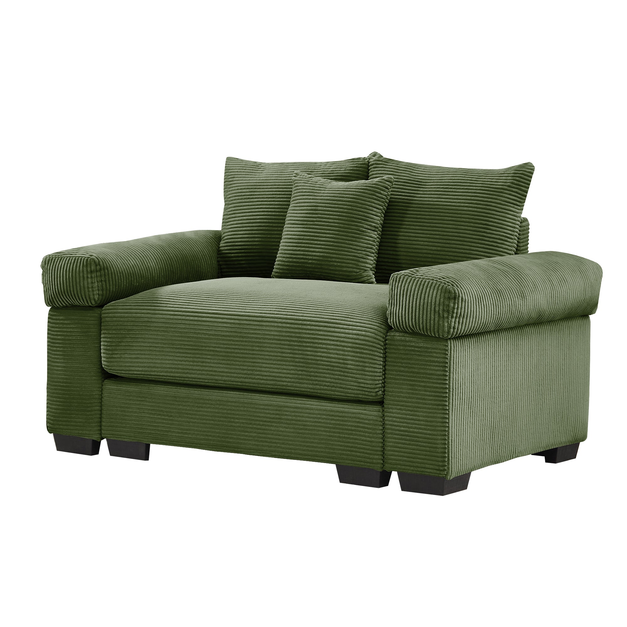 Albany 54.3" 1 Piece Oversized Corduroy Modular Armchair, Green