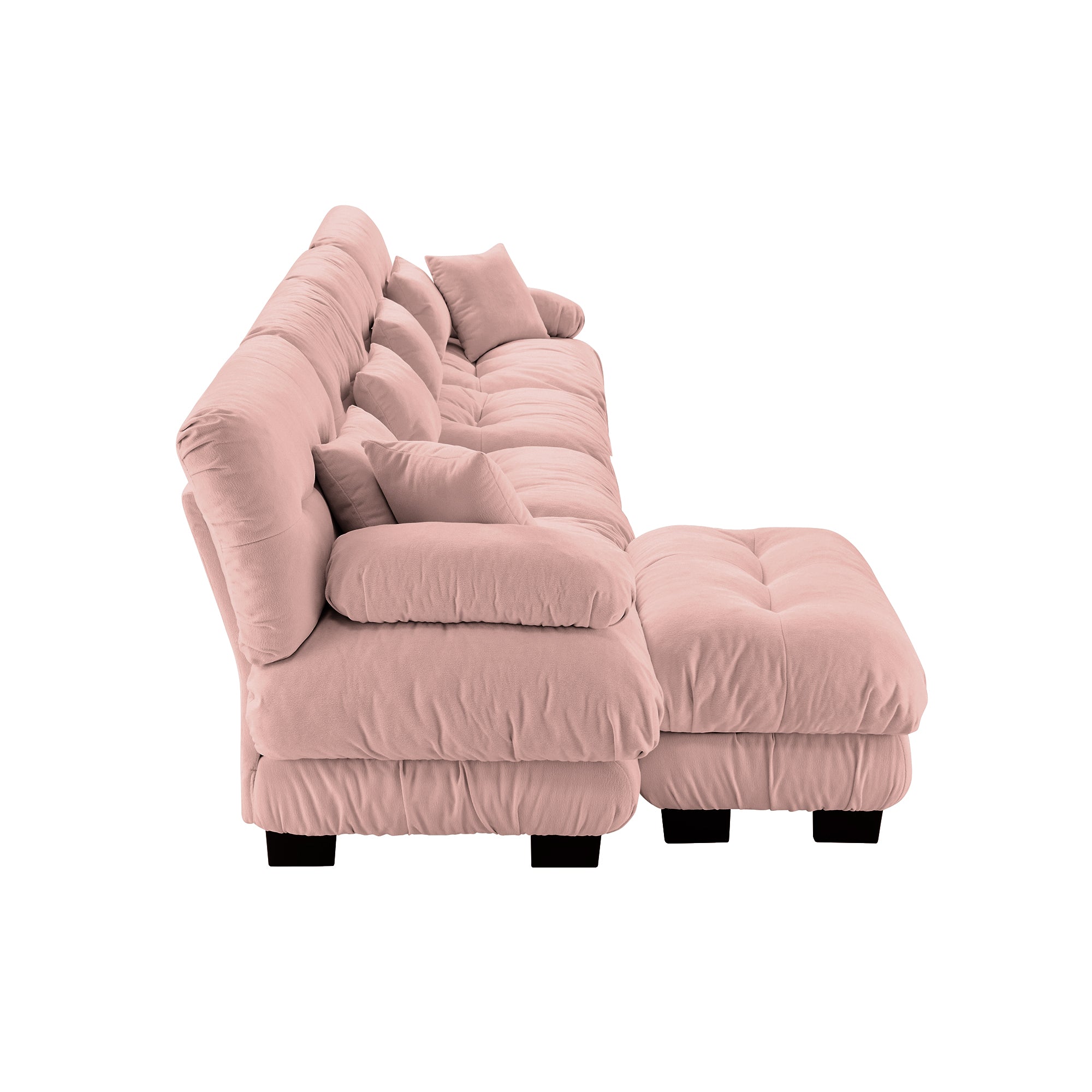 Monterey 173" Oversized Modular Chenille L-Shaped Cloud Sectional Sofa with Ottoman